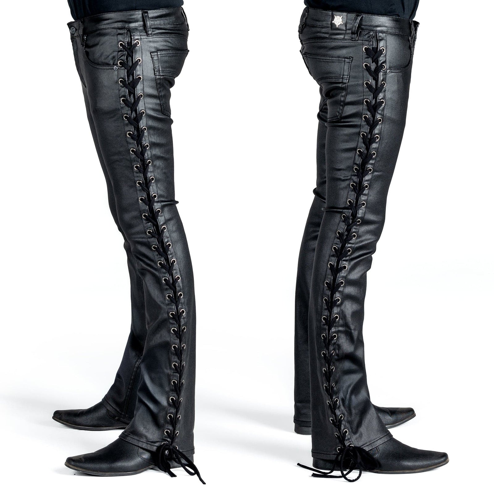 All Access Collection Pants Hellraiser Side Laced Waxed Denim Jeans - Black