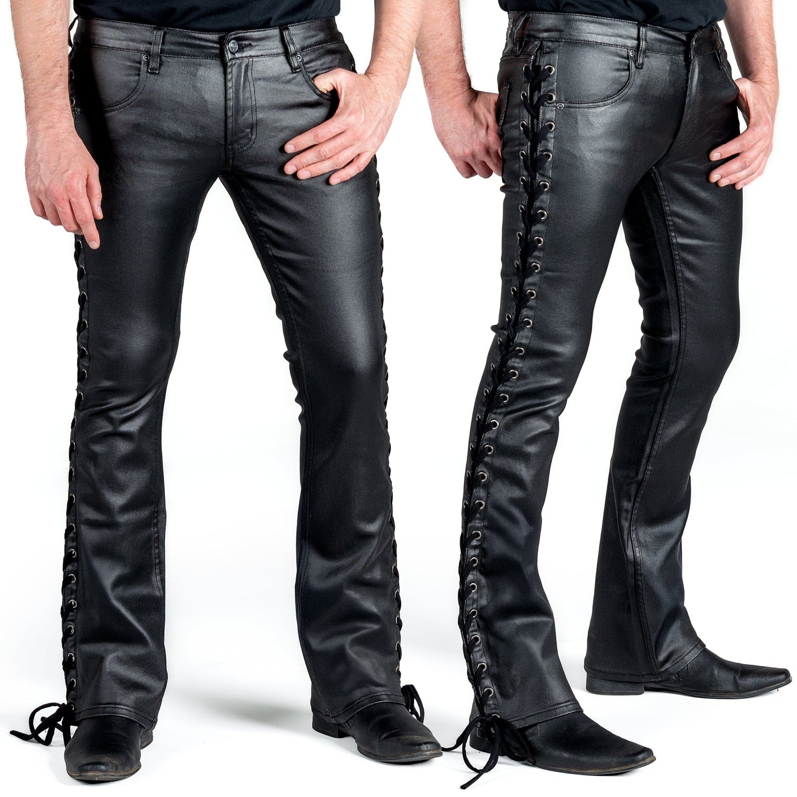 All Access Collection Pants Hellraiser Side Laced Waxed Denim Jeans - Black