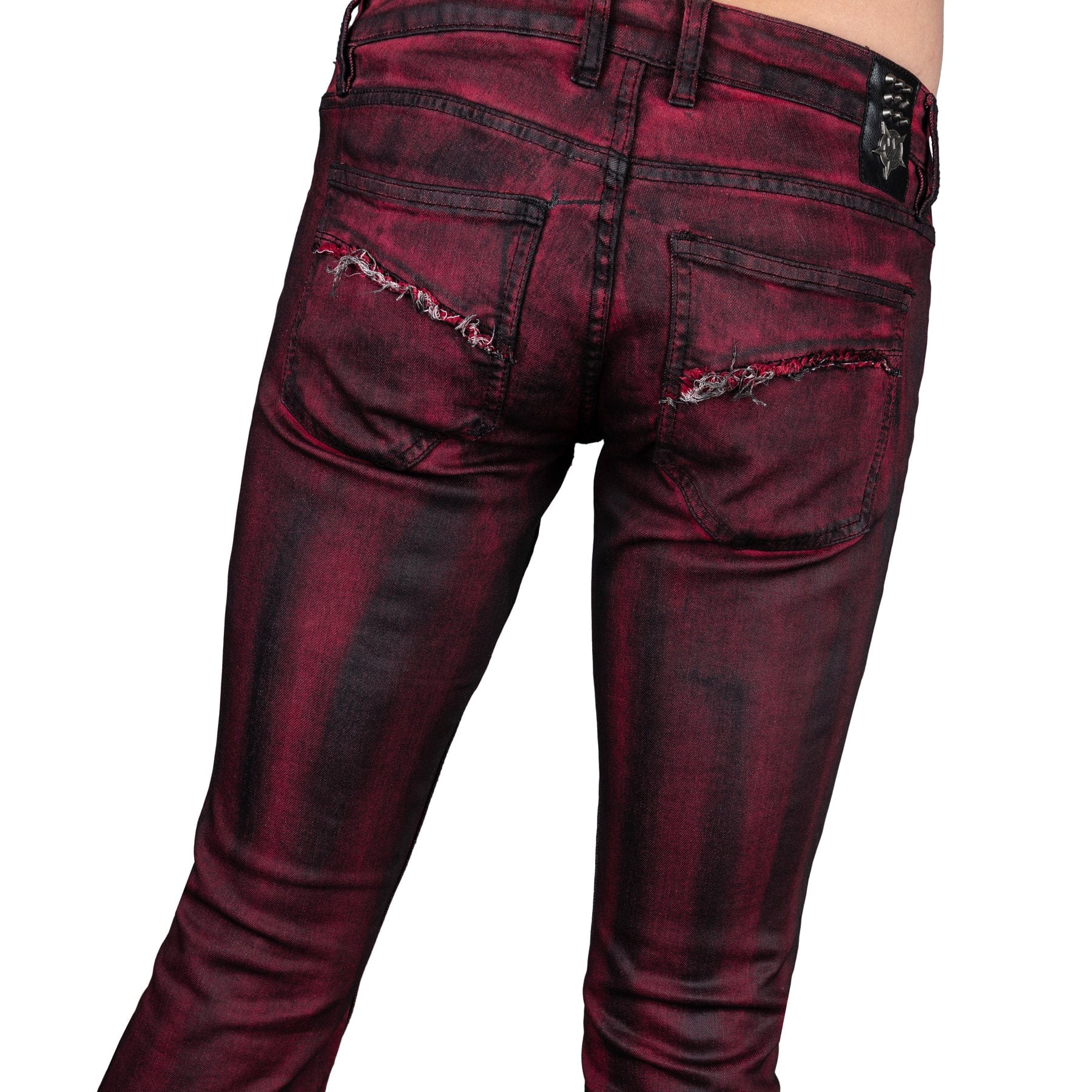 Wornstar Clothing Mens Jeans. Rampager Coated Denim Jeans - Crimson