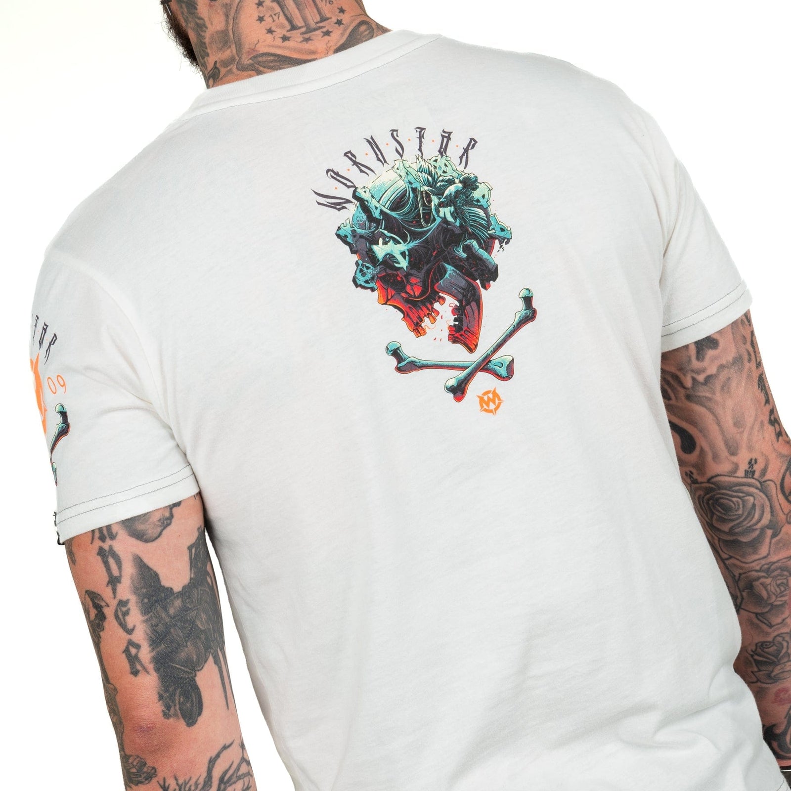 Wornstar Clothing Mens Skull T-Shirt Boneyard Mens Tee - Antique White