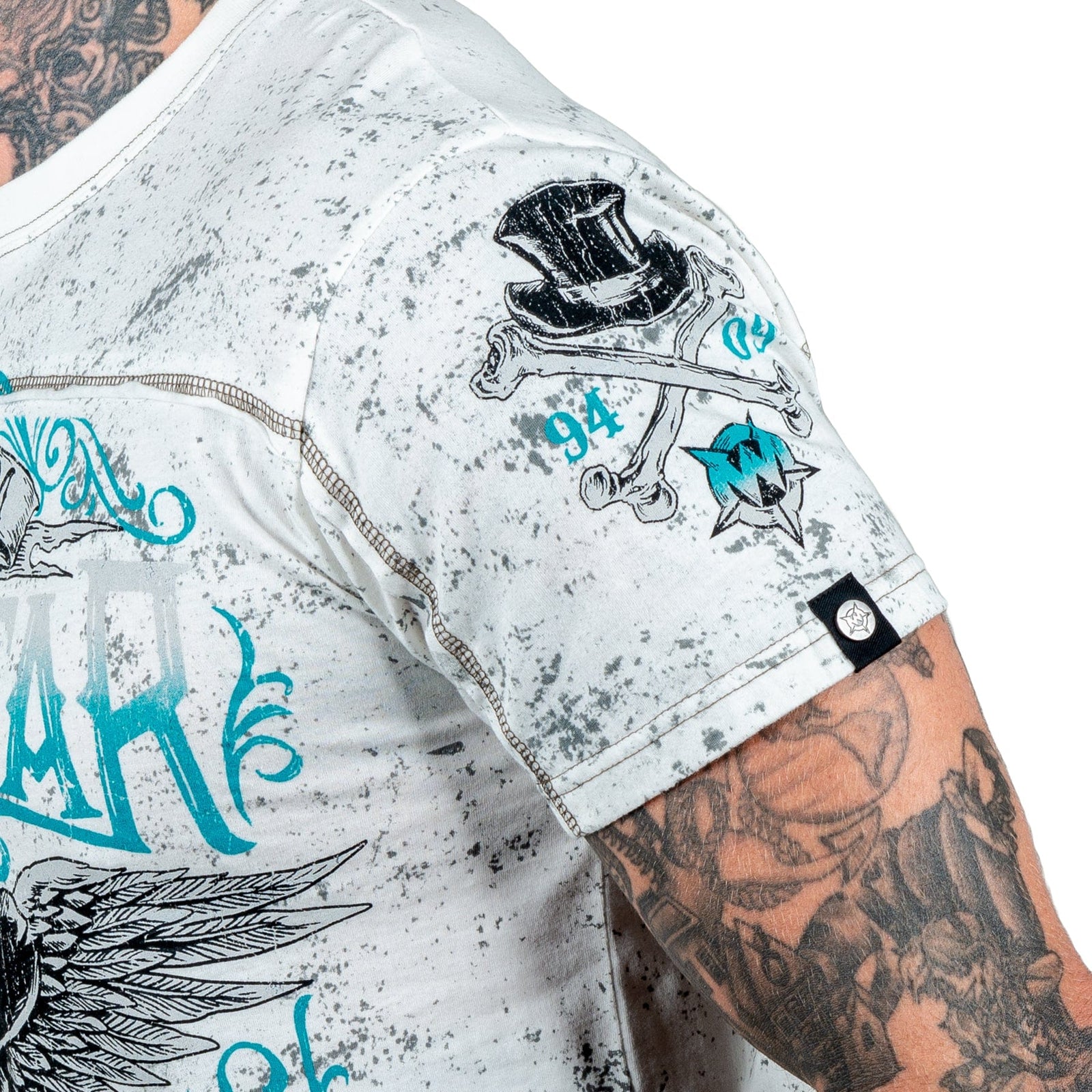 Wornstar Clothing Mens Skull T-Shirt Elegantly Wasted Mens Tee - Antique White