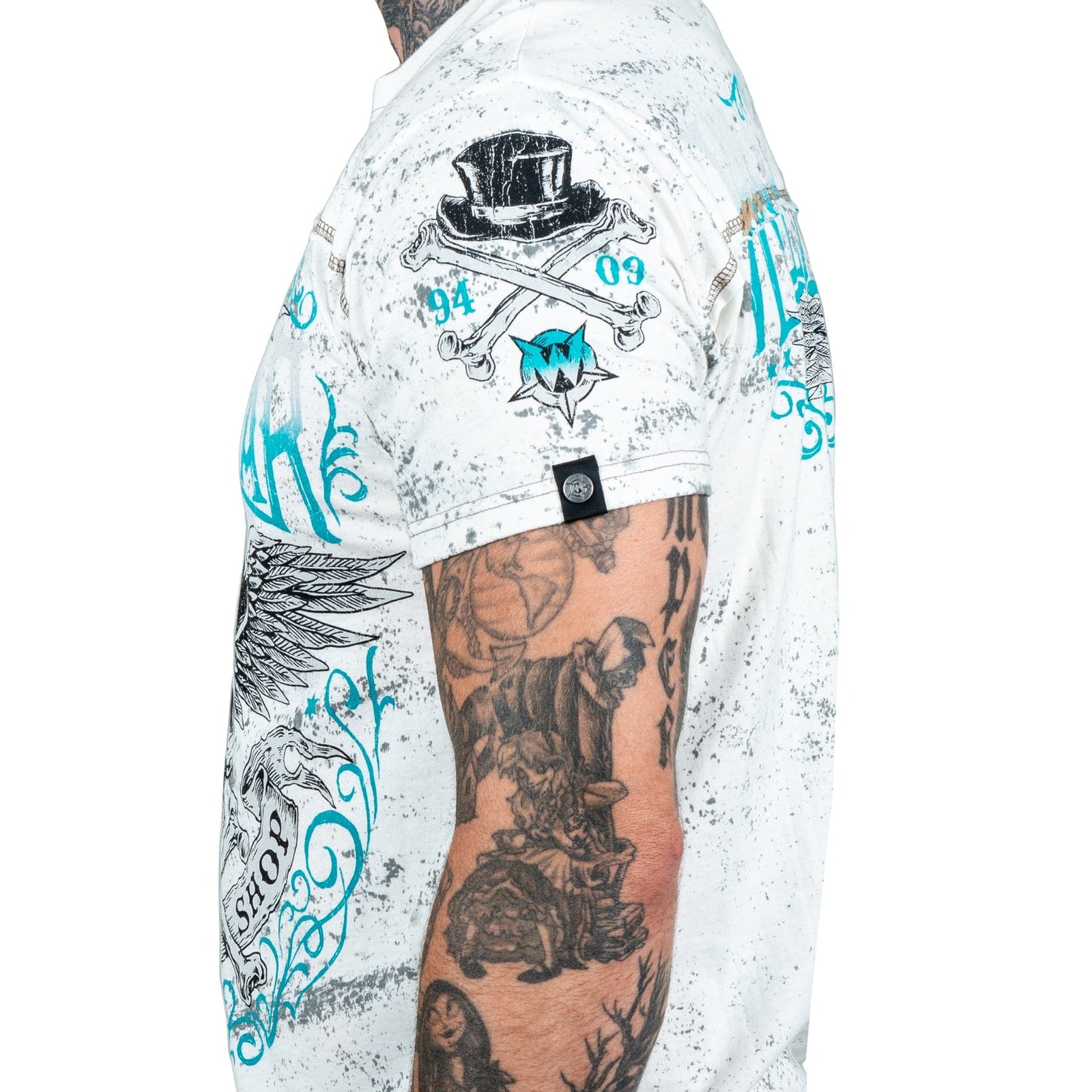 Wornstar Clothing Mens Skull T-Shirt Elegantly Wasted Mens Tee - Antique White