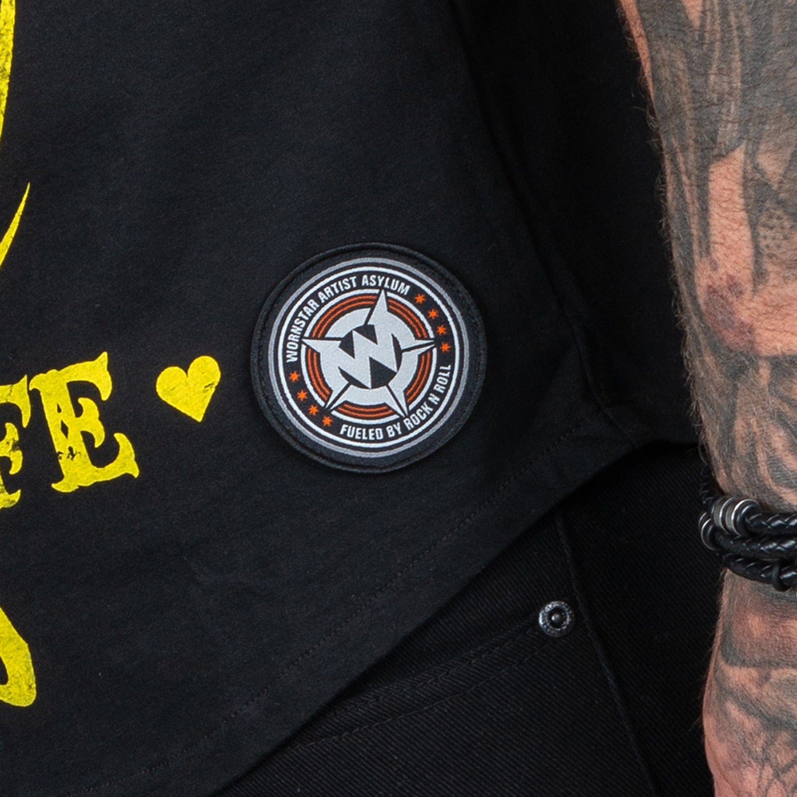 Wornstar Clothing Mens Tee. Live Life Loud Raglan T-Shirt - Orange/Black