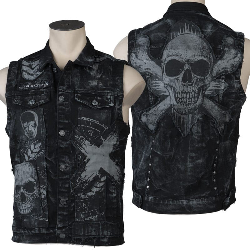 Custom Chop Shop Jacket Wornstar Custom Handmade Vest - Aura Patchwork