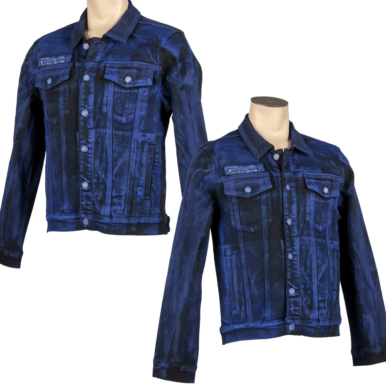 Custom Chop Shop Jacket Wornstar Custom Jacket - Cobalt Blue Alloy Washed