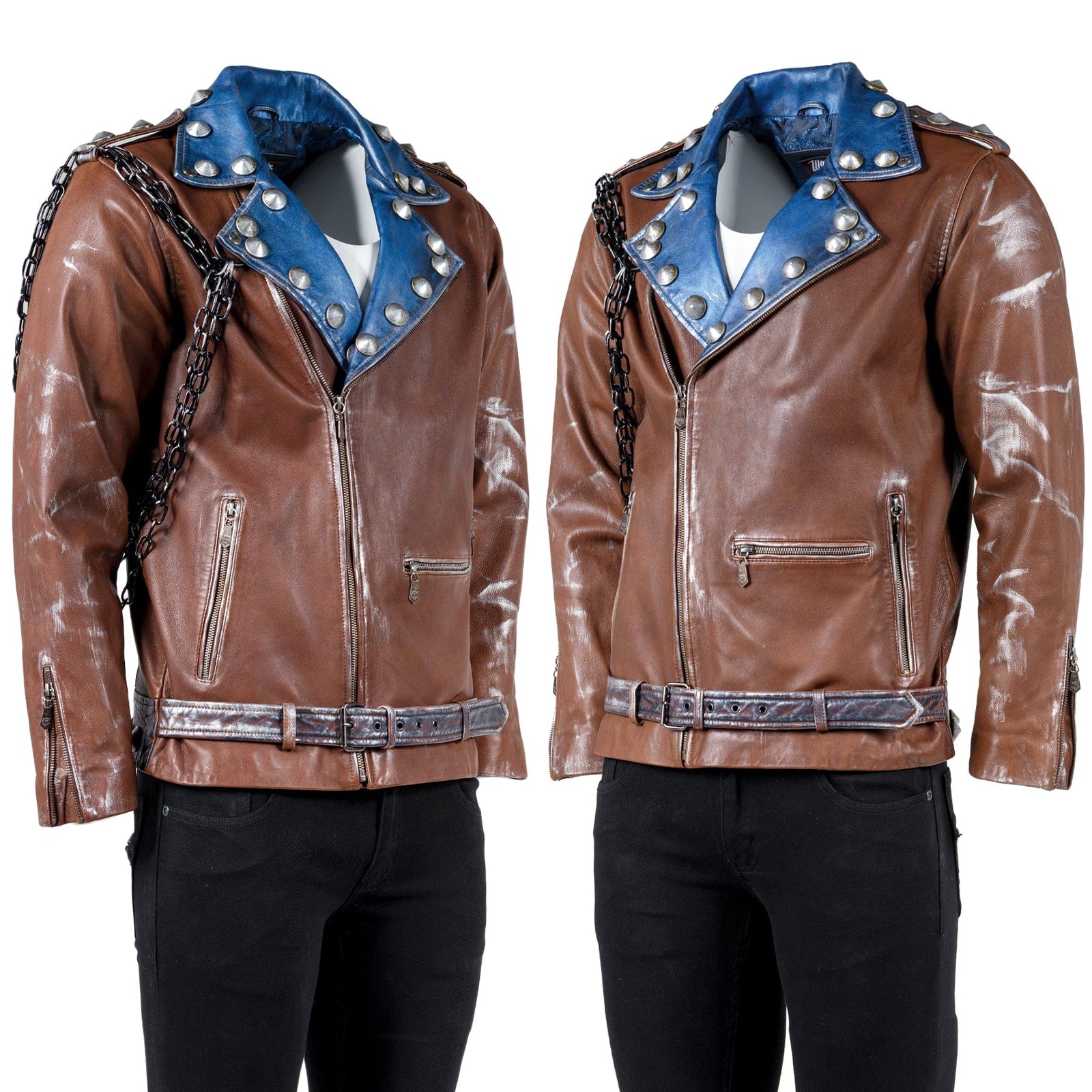 Custom Chop Shop Jacket Wornstar Custom Jacket - Fueled by Rock n Roll - Brown - Size Large