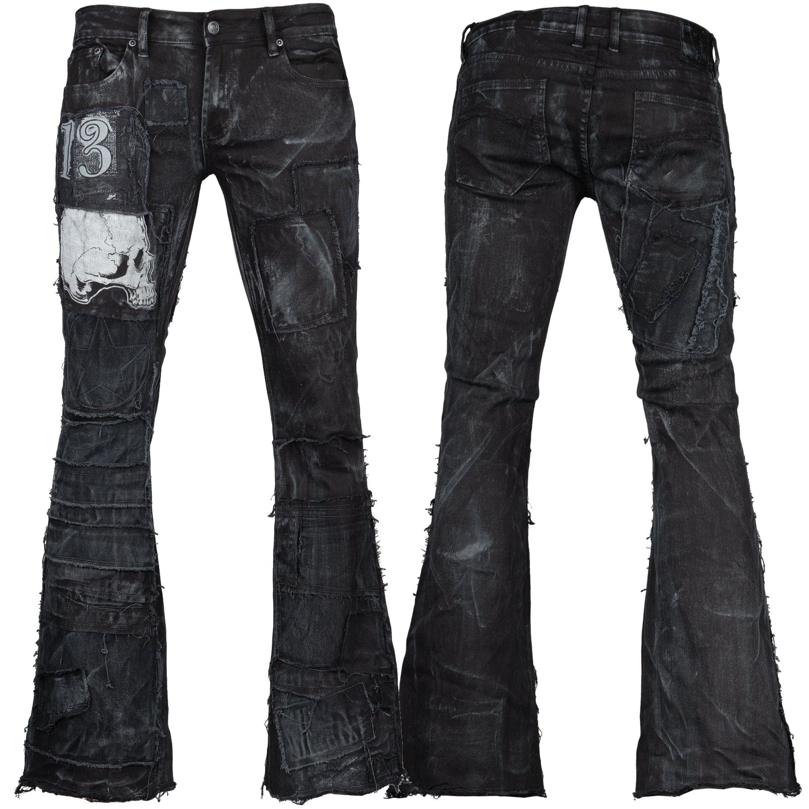 Wornstar Clothing mens custom pants. Handmade custom denim and leather rock pants.