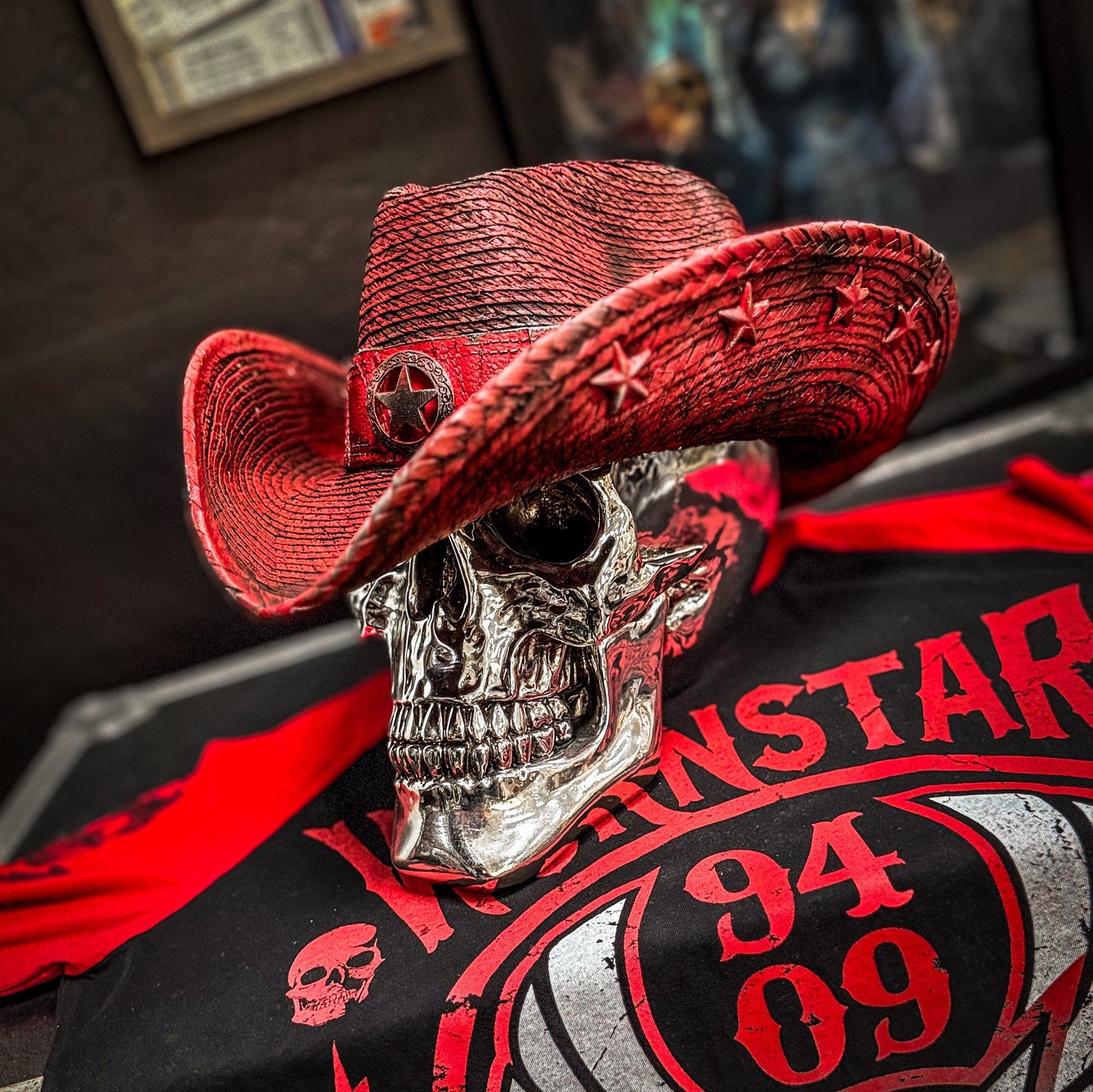 Custom Chop Shop Accessory Wornstar Custom Rocker Hat - Starred Crimson