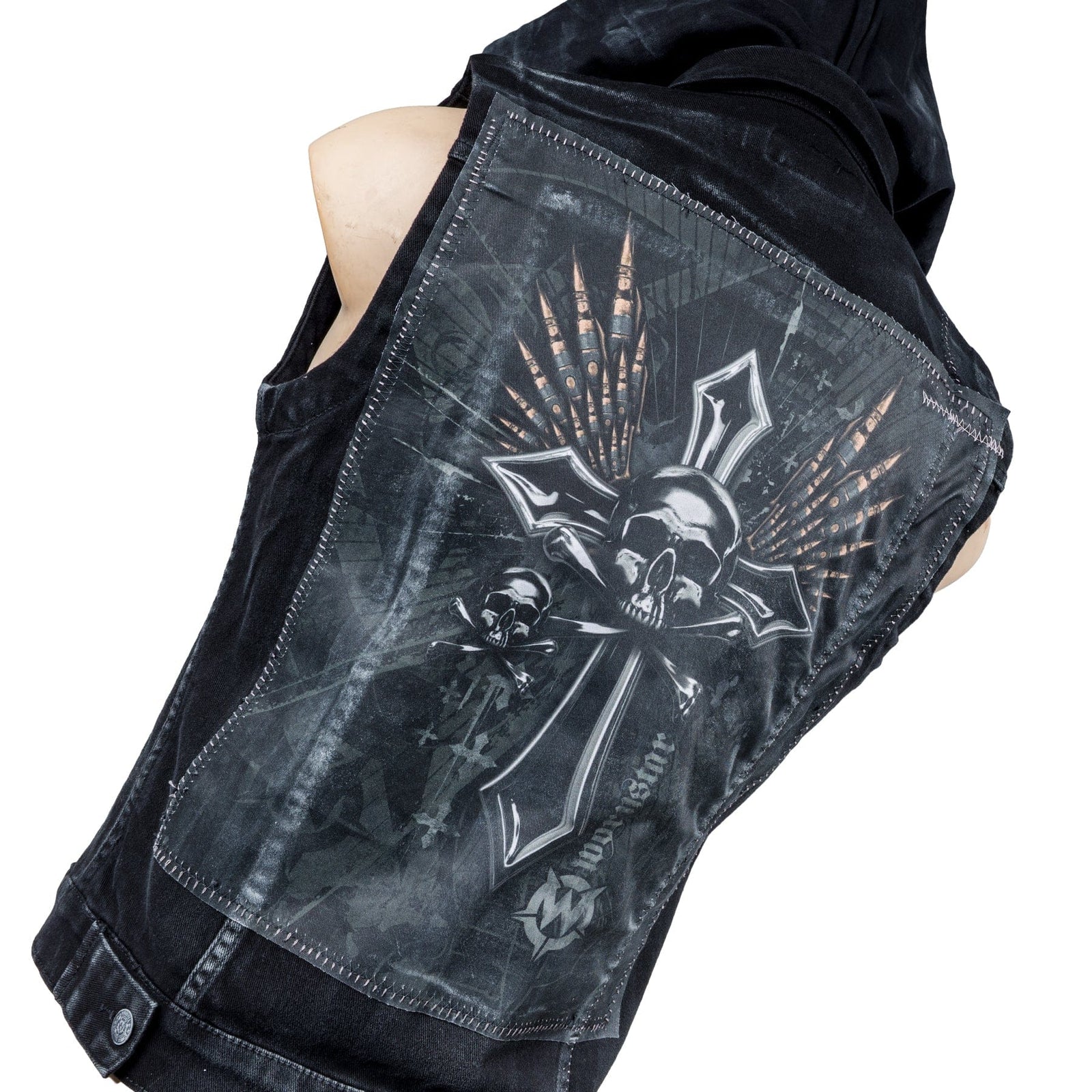 Custom Chop Shop Jacket Wornstar Custom Vest - Bullet Saint - Ready to Ship - Size Large