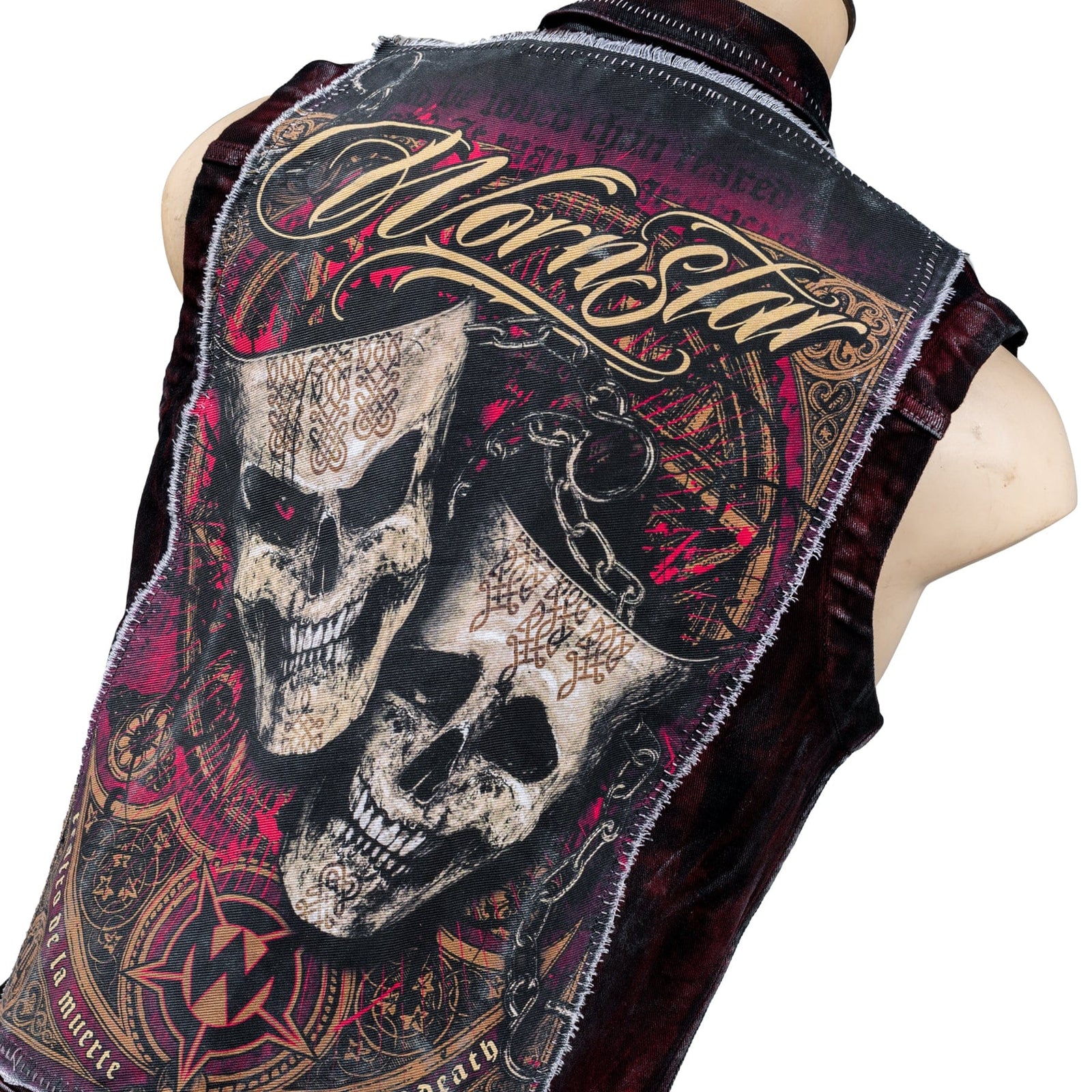 Custom Chop Shop Jacket Wornstar Custom Vest - Muerte - Ready to Ship - Size Large
