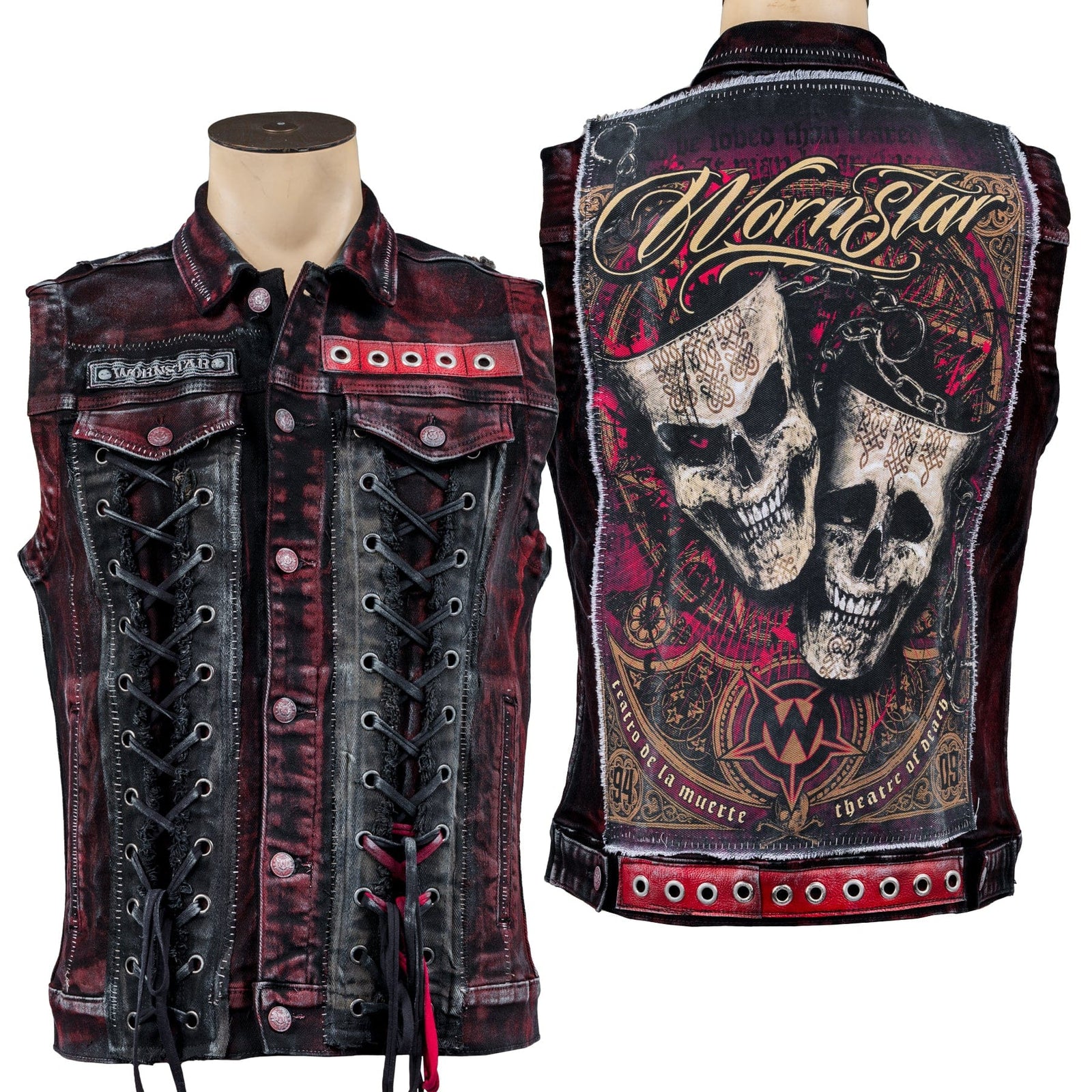 Custom Chop Shop Jacket Wornstar Custom Vest - Muerte - Ready to Ship - Size Large