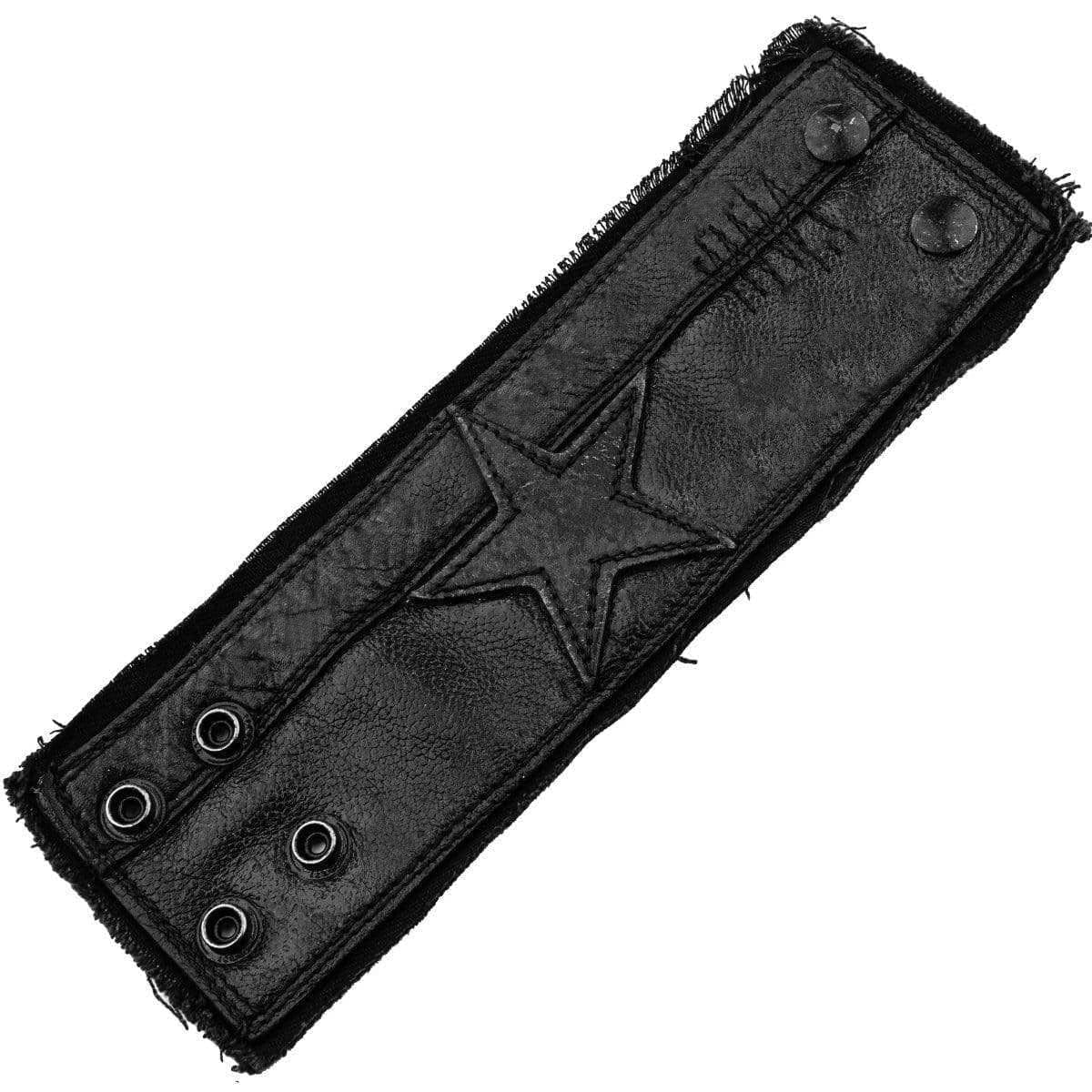 Wornstar Custom - Wristband Leather Bracelet - Black Star