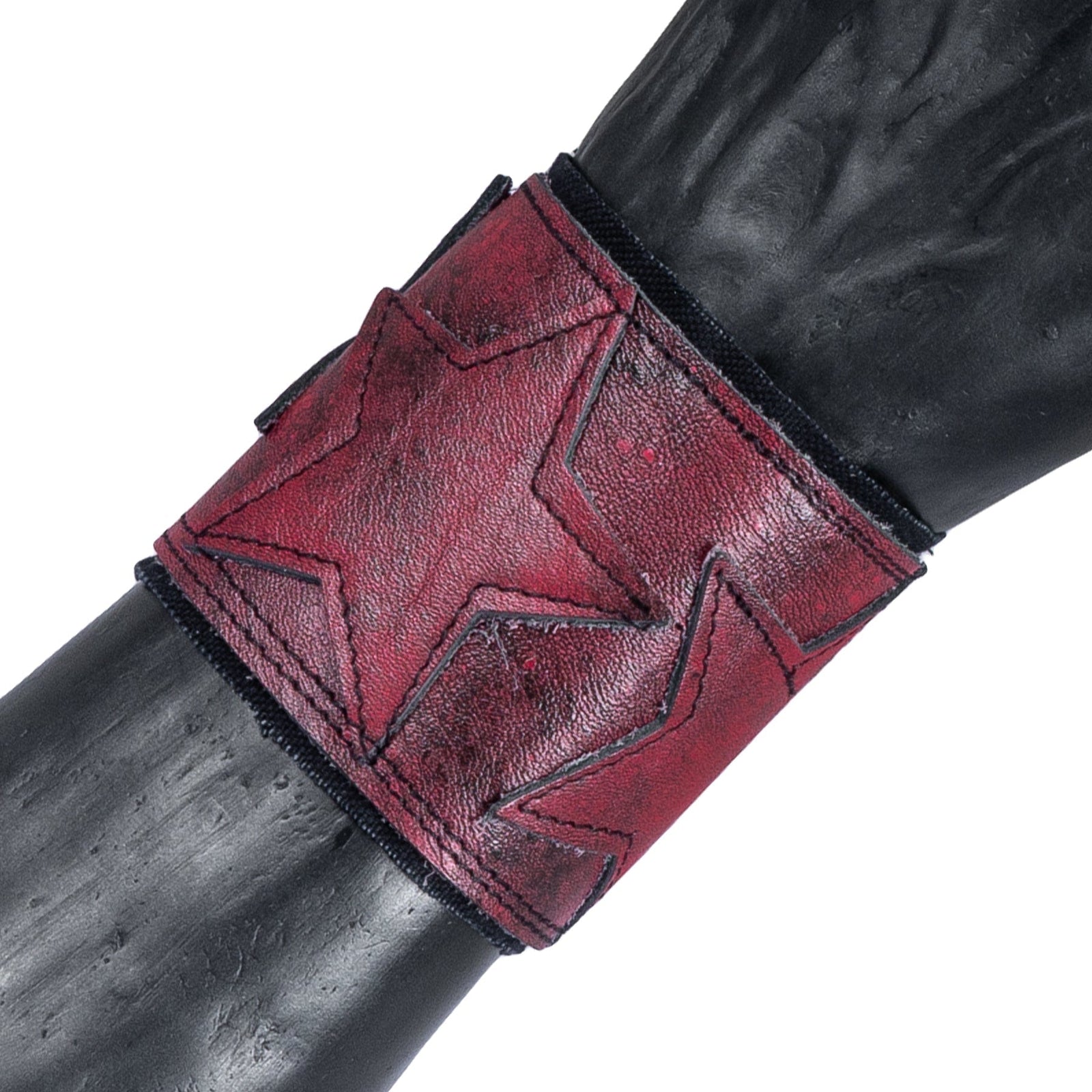 Custom Chop Shop Accessory Wornstar Custom - Wristband Leather Cuff - Crimson Stars