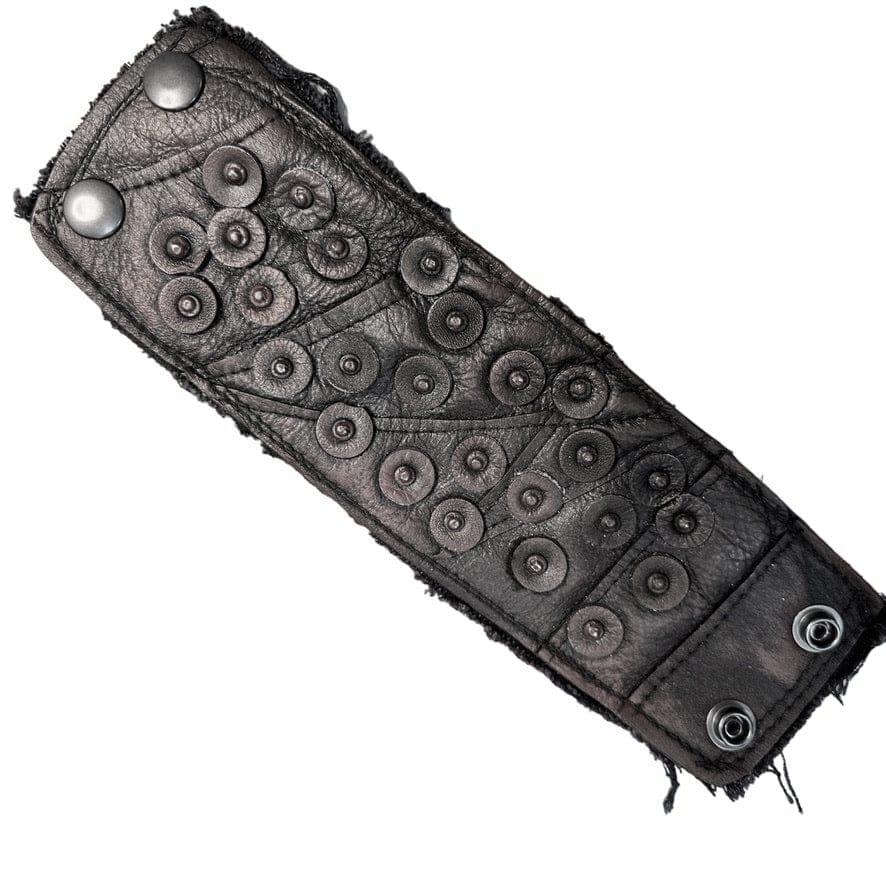 Custom Chop Shop Accessory Wornstar Custom - Wristband Leather Cuff - Sequence - Distressed Black