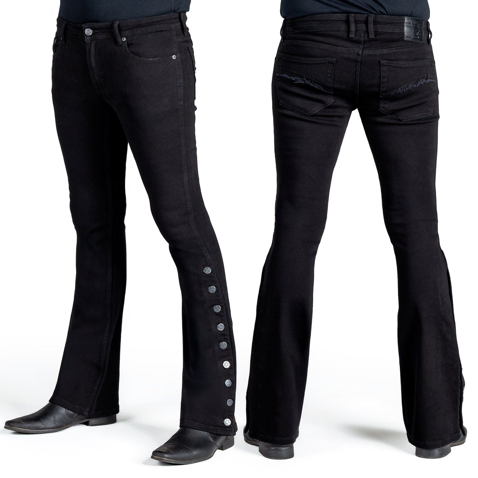 Essentials Collection Pants Hellraiser Side Button Jeans - Black
