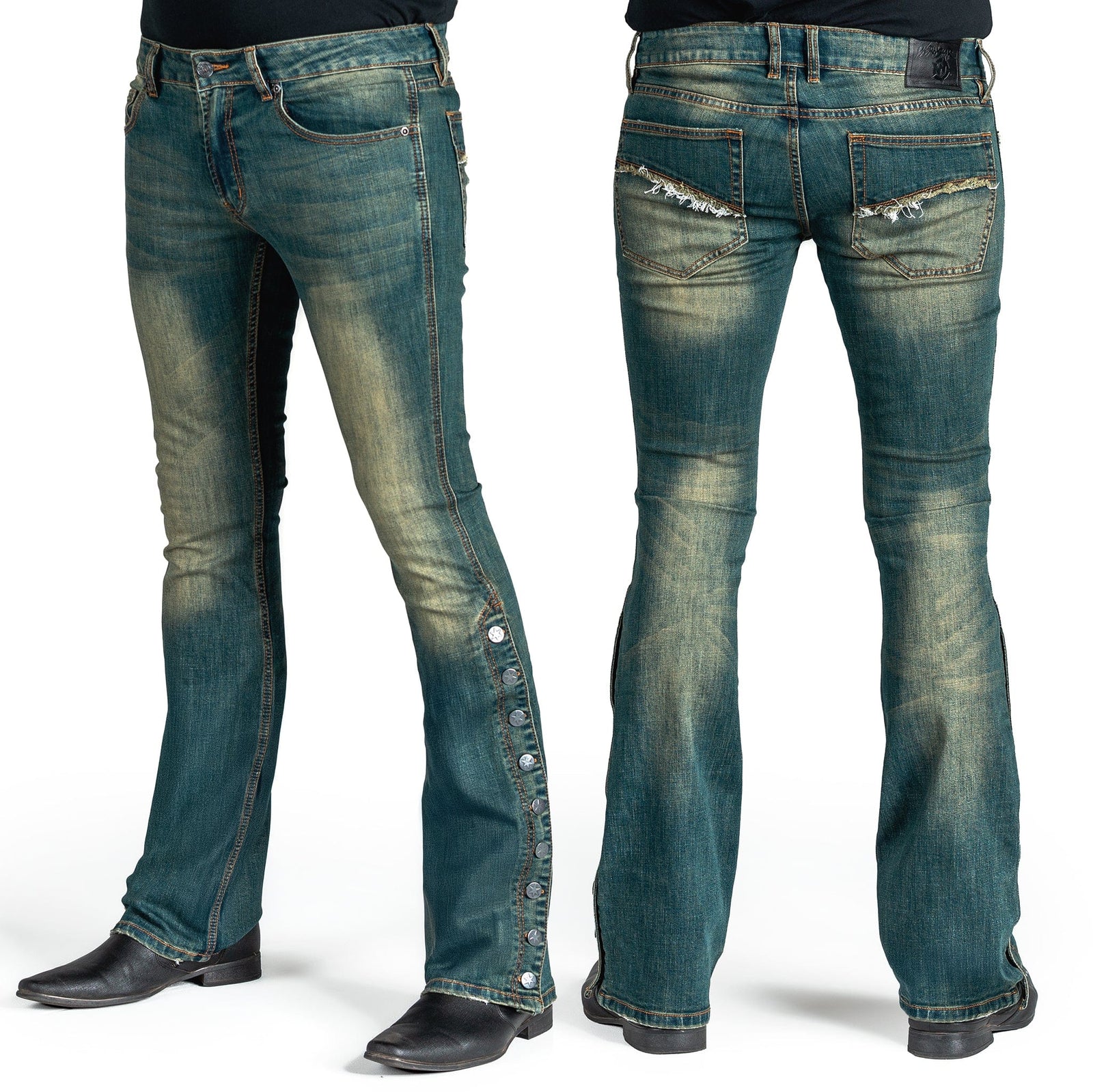 Essentials Collection Pants Hellraiser Side Button Jeans - Vintage Blue