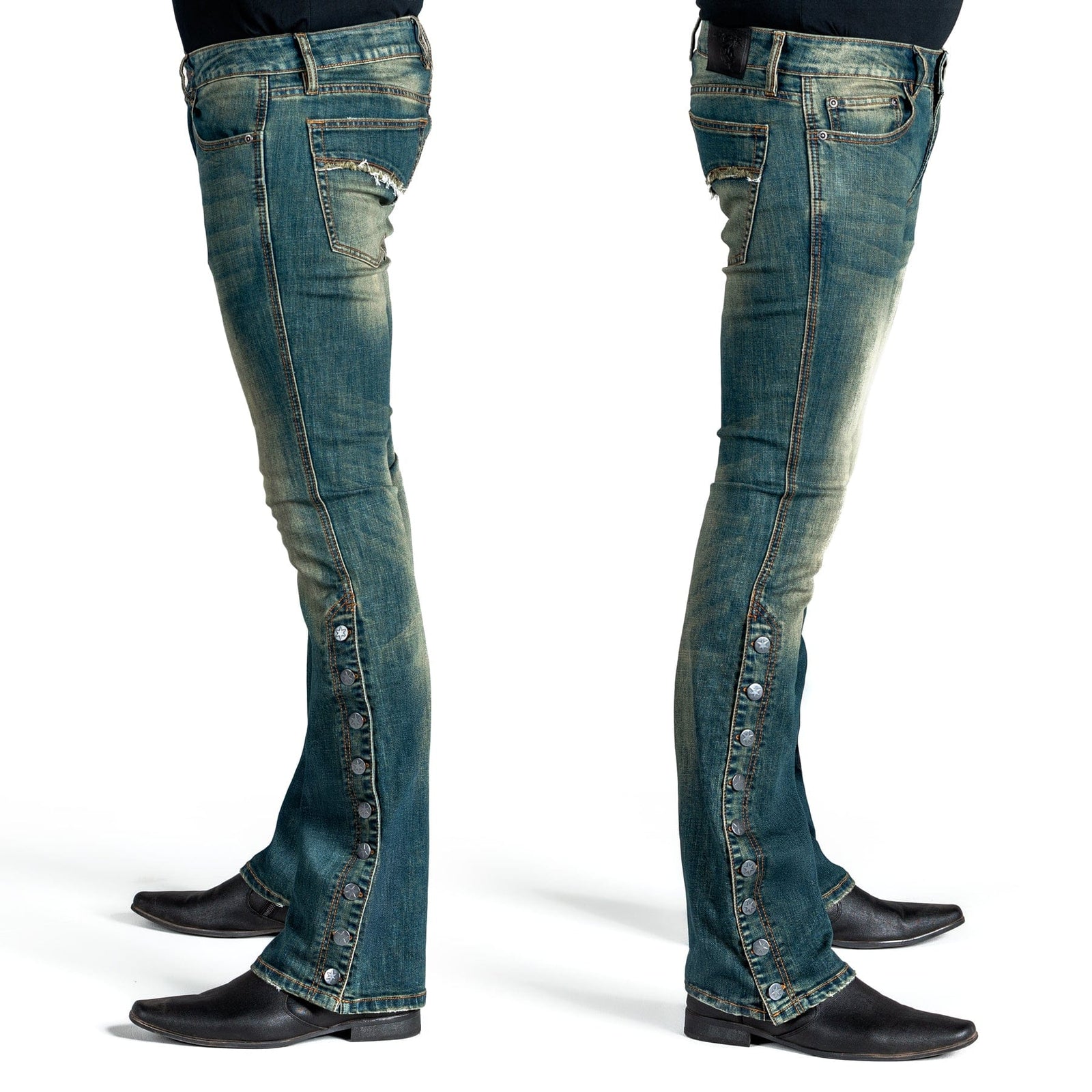 Essentials Collection Pants Hellraiser Side Button Jeans - Vintage Blue