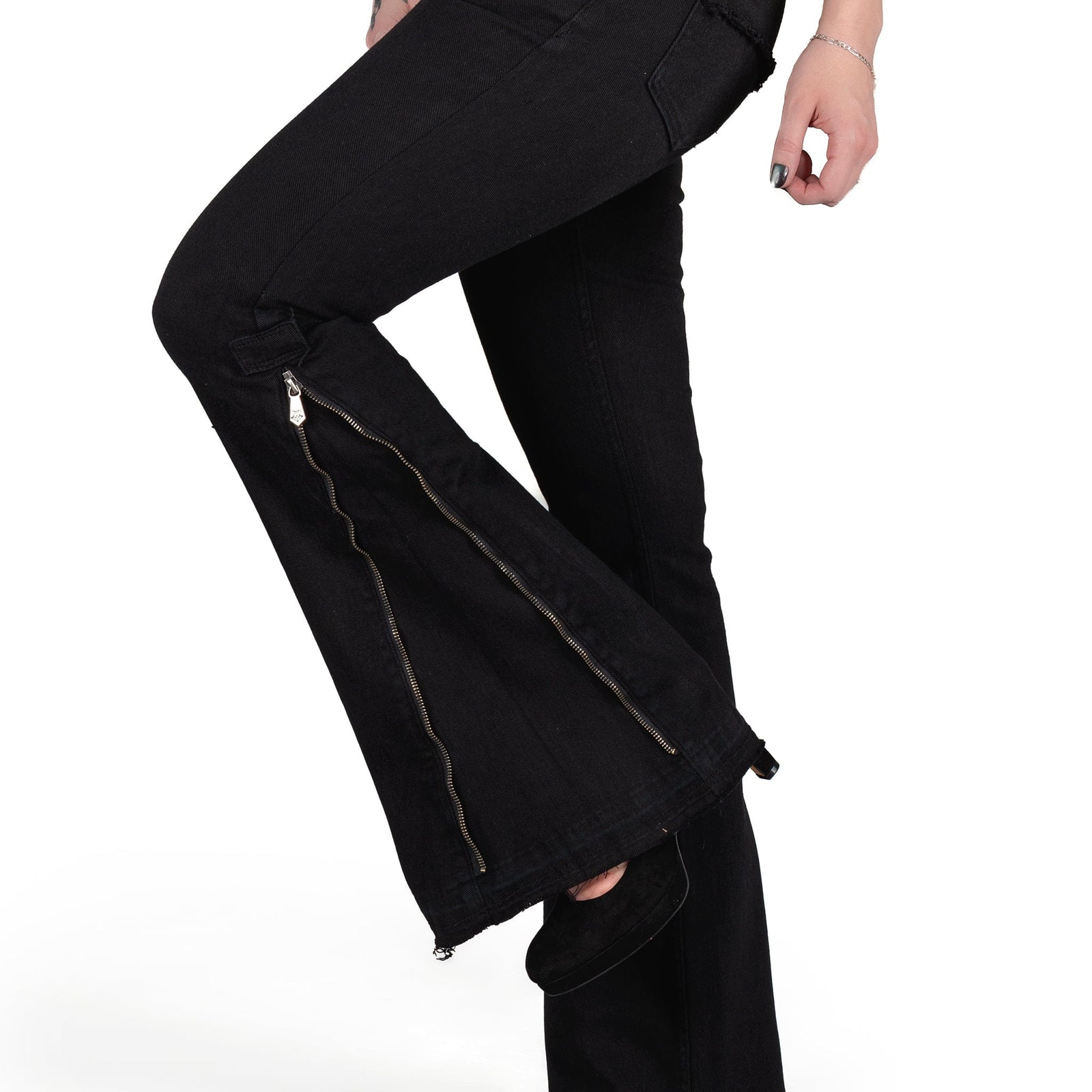 Essentials Collection Pants Hellraiser Side Zipper Jeans - Black