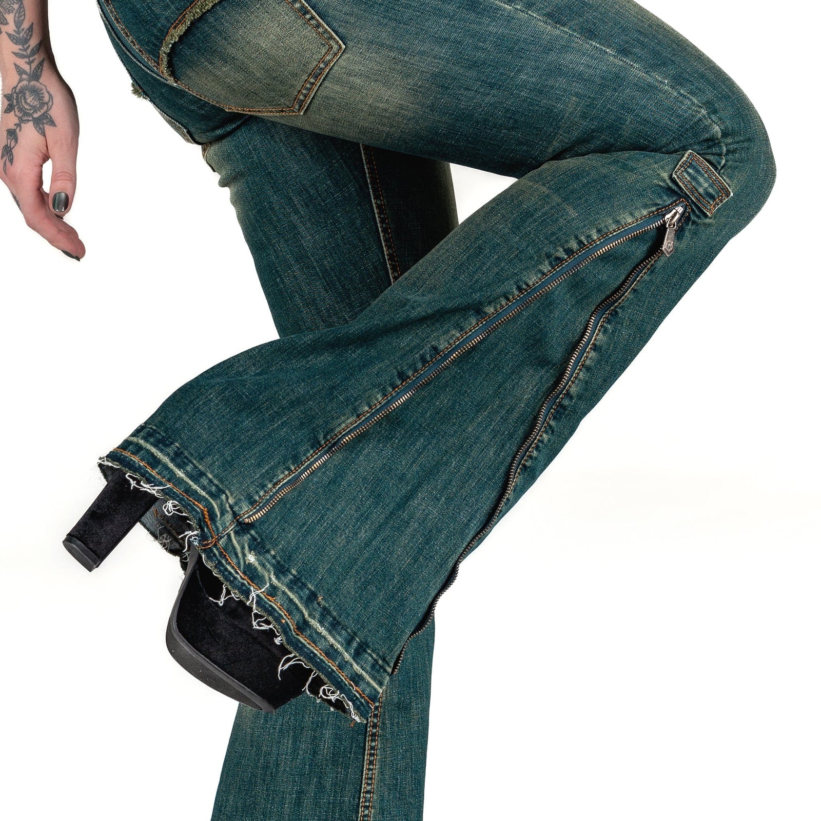 Essentials Collection Pants Hellraiser Side Zipper Jeans - Vintage Blue
