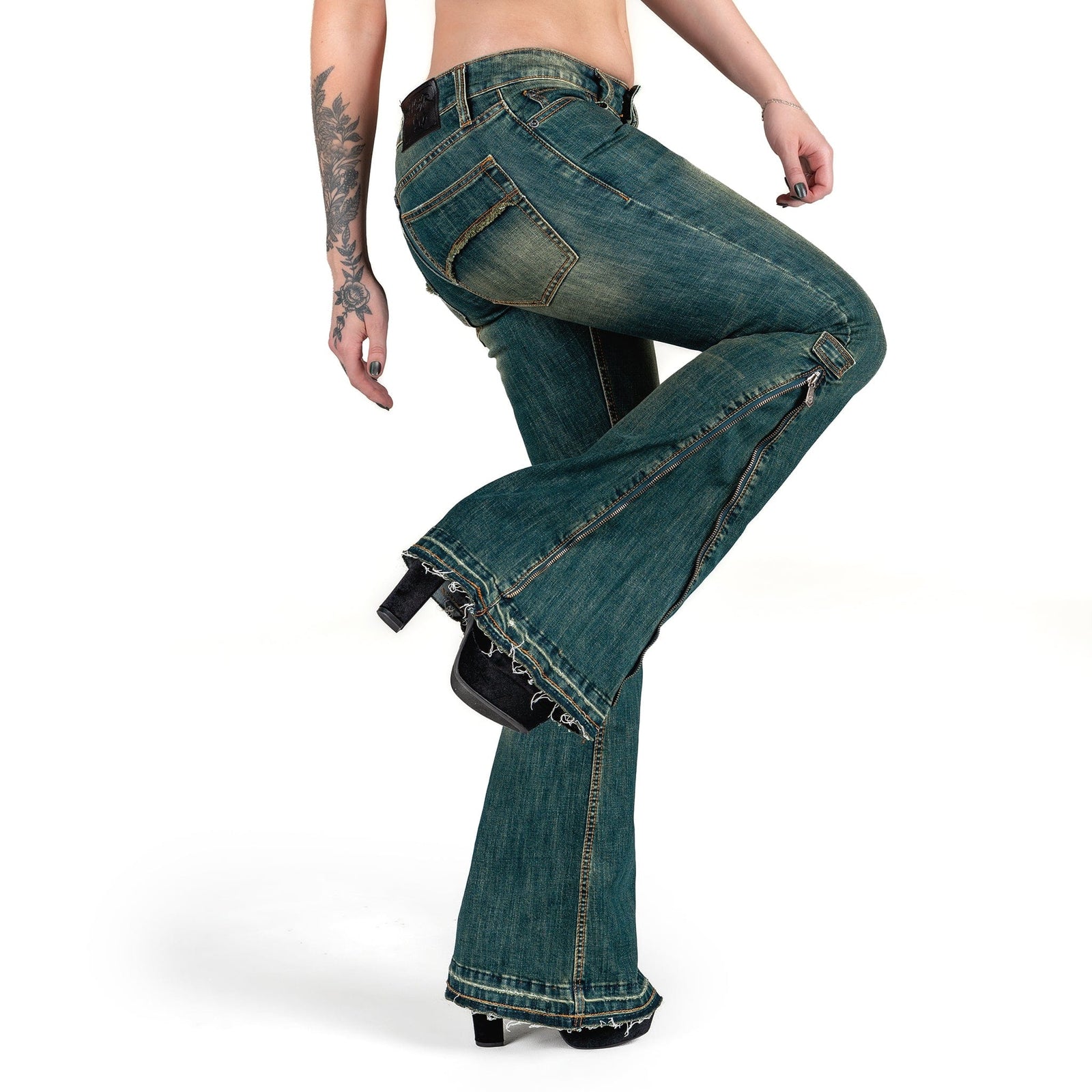 Essentials Collection Pants Hellraiser Side Zipper Jeans - Vintage Blue