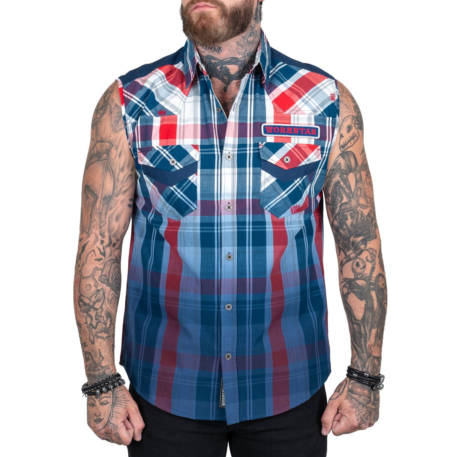 Wornstar Clothing Mens Shirt. Button Down Heritage Shirt - Sleeveless