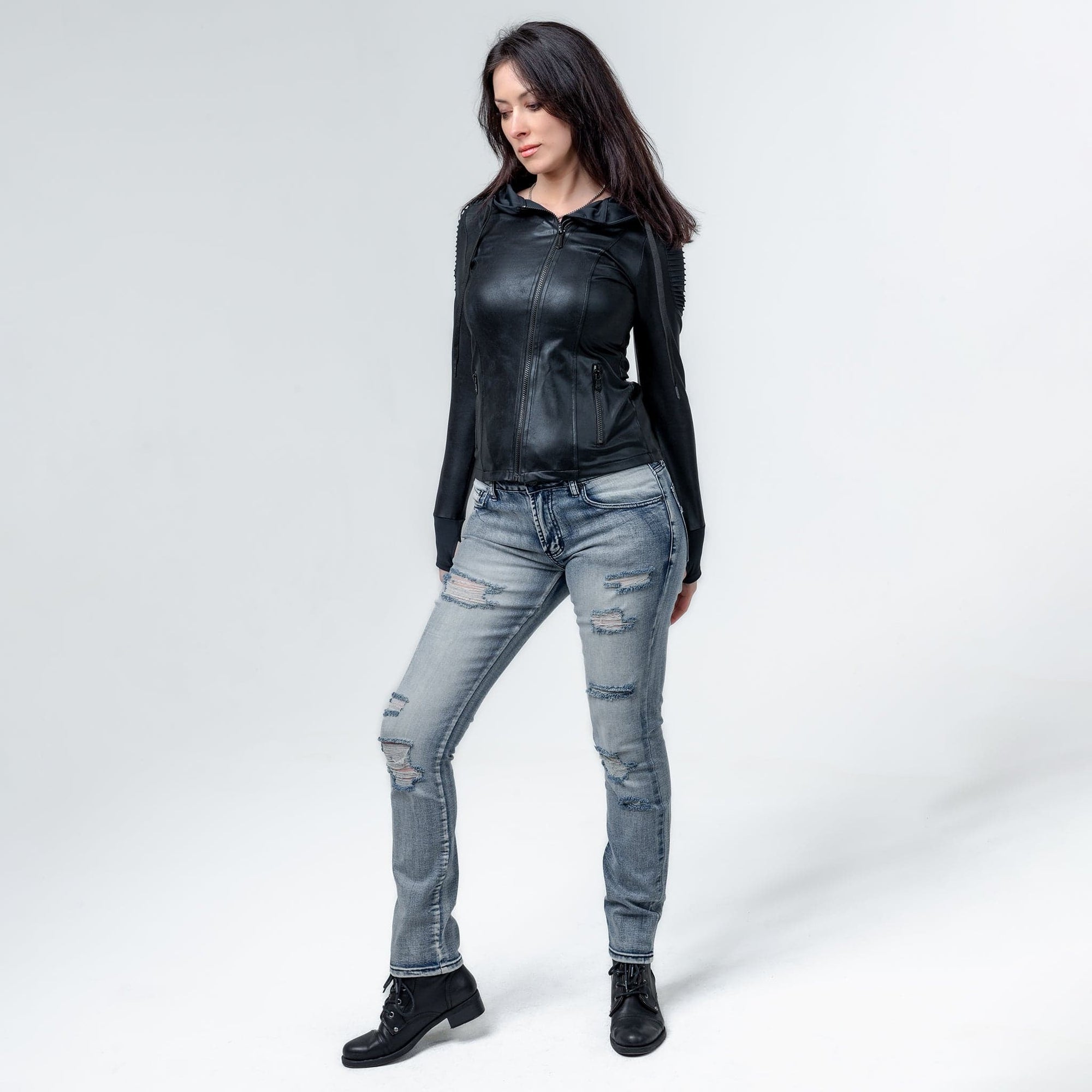 Wornstar Clothing Womens Dress Fearless Leather Moto Jacket - Black