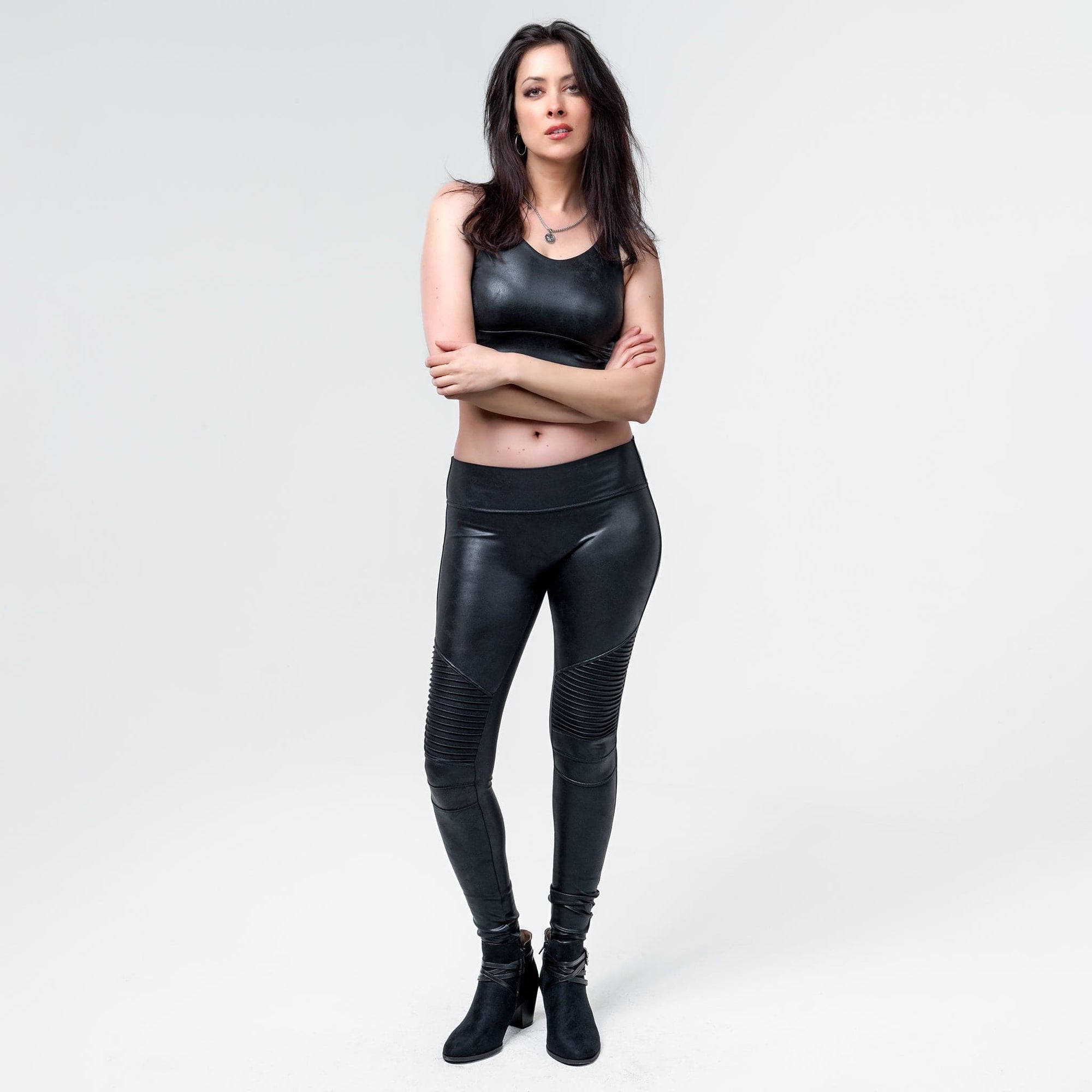 Wornstar Clothing Womens Leggings. Fearless Leather Moto Leggings - Black