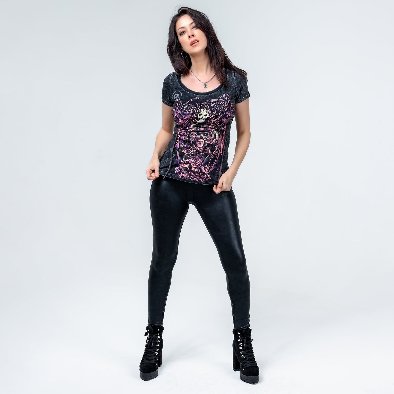 Wornstar Clothing Womens Tee. Voodoo Skull T-Shirt.