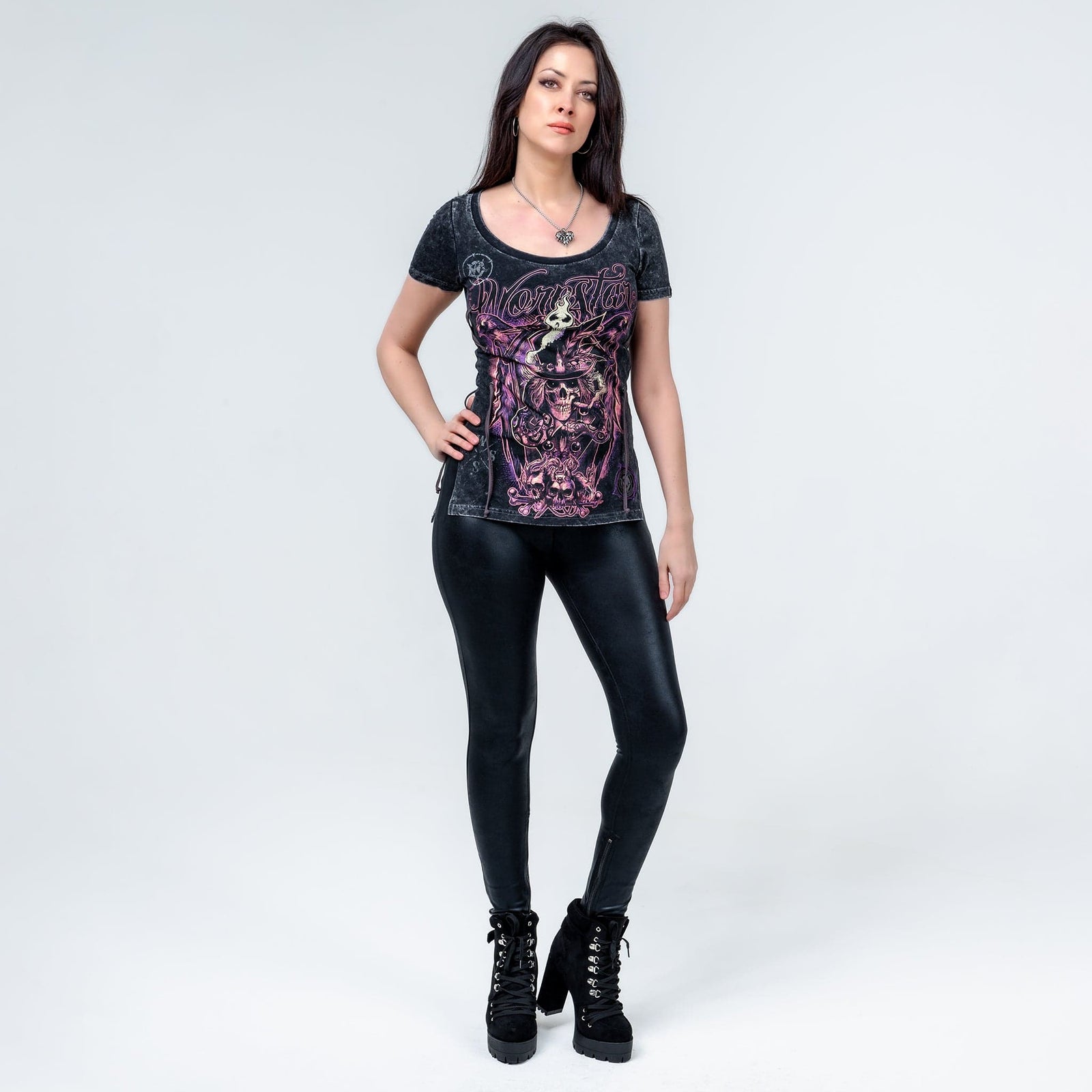 Wornstar Clothing Womens Tee. Voodoo Skull T-Shirt.