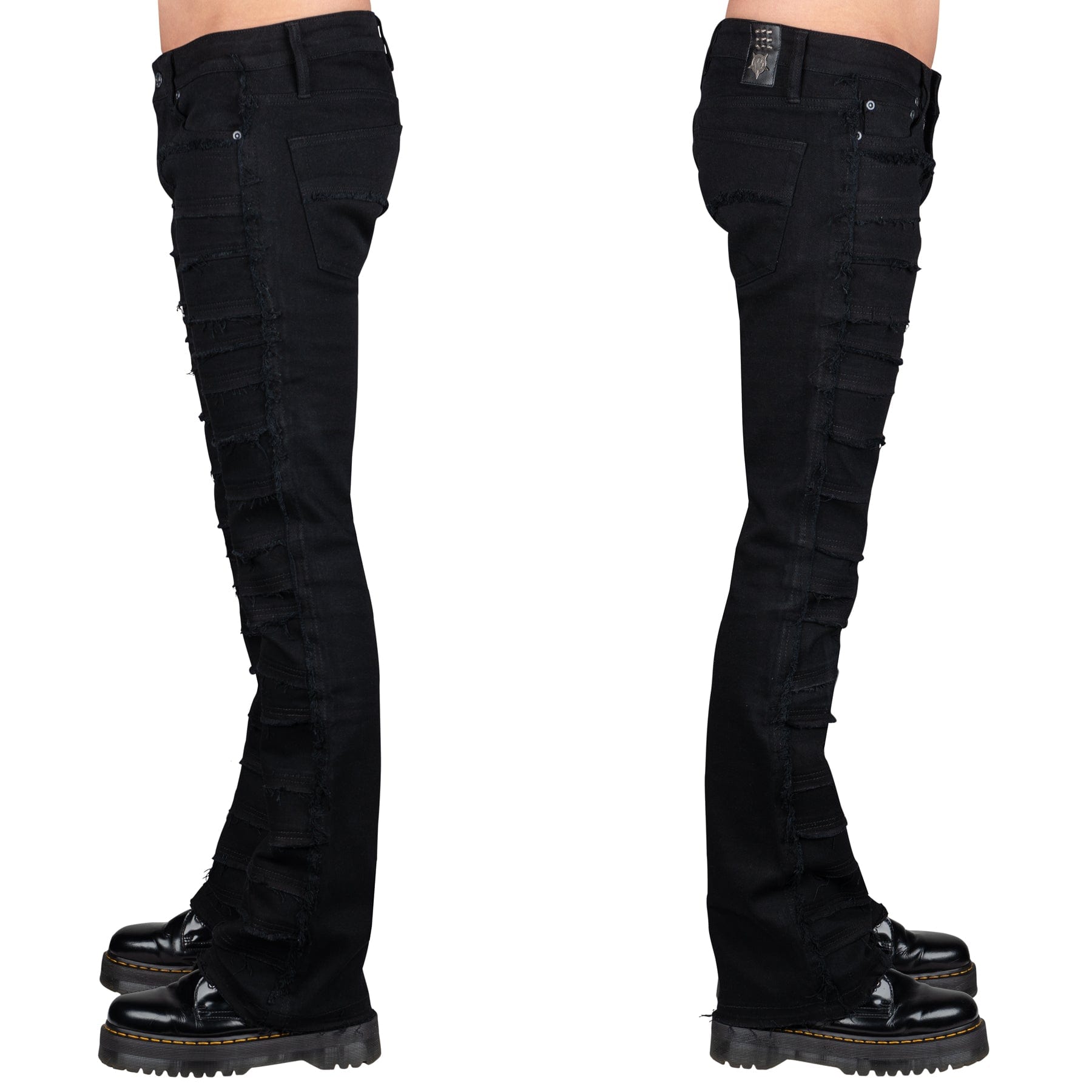 Wornstar Clothing Mens Jeans. Bandage Denim Stage Pants - Black