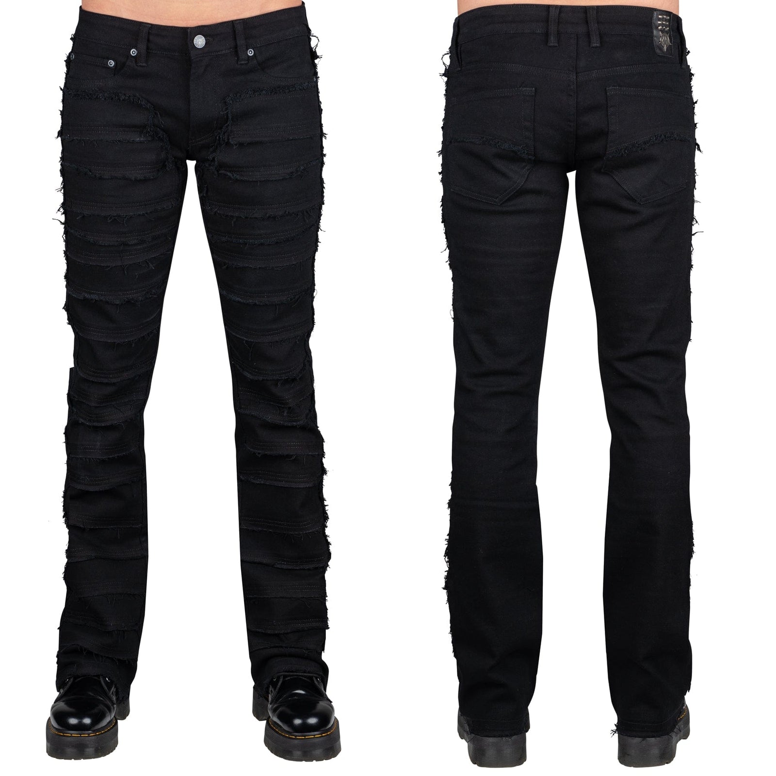 Wornstar Clothing Mens Jeans. Bandage Denim Stage Pants - Black
