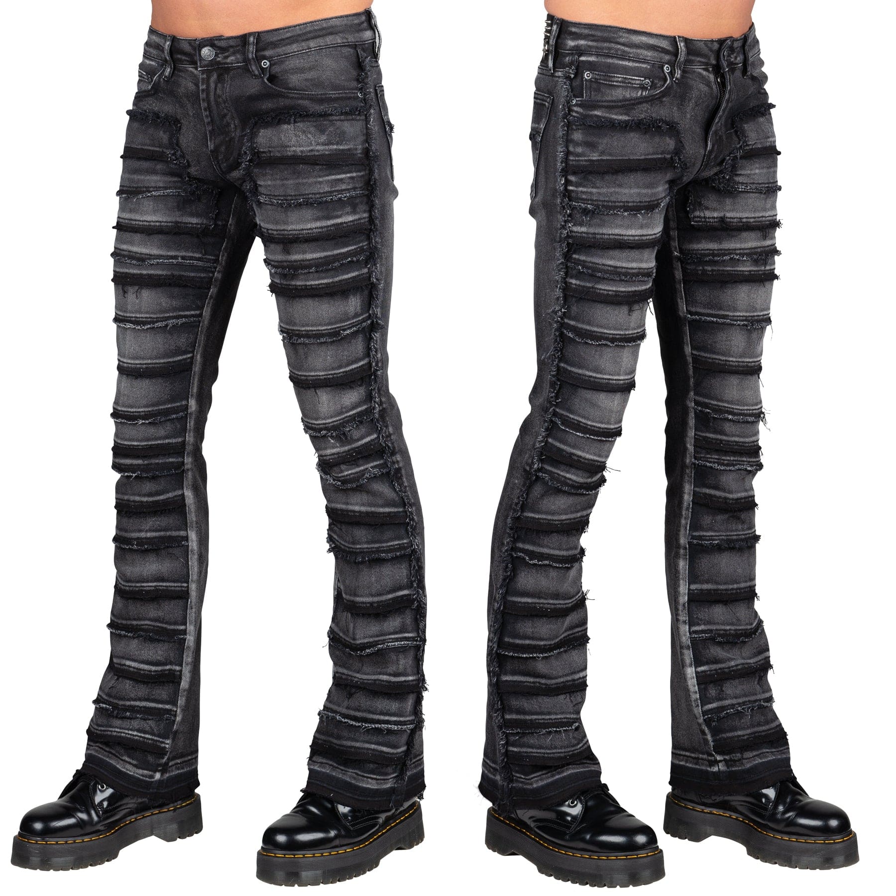 Wornstar Clothing Mens Jeans. Bandage Denim Stage Pants - Vintage Black