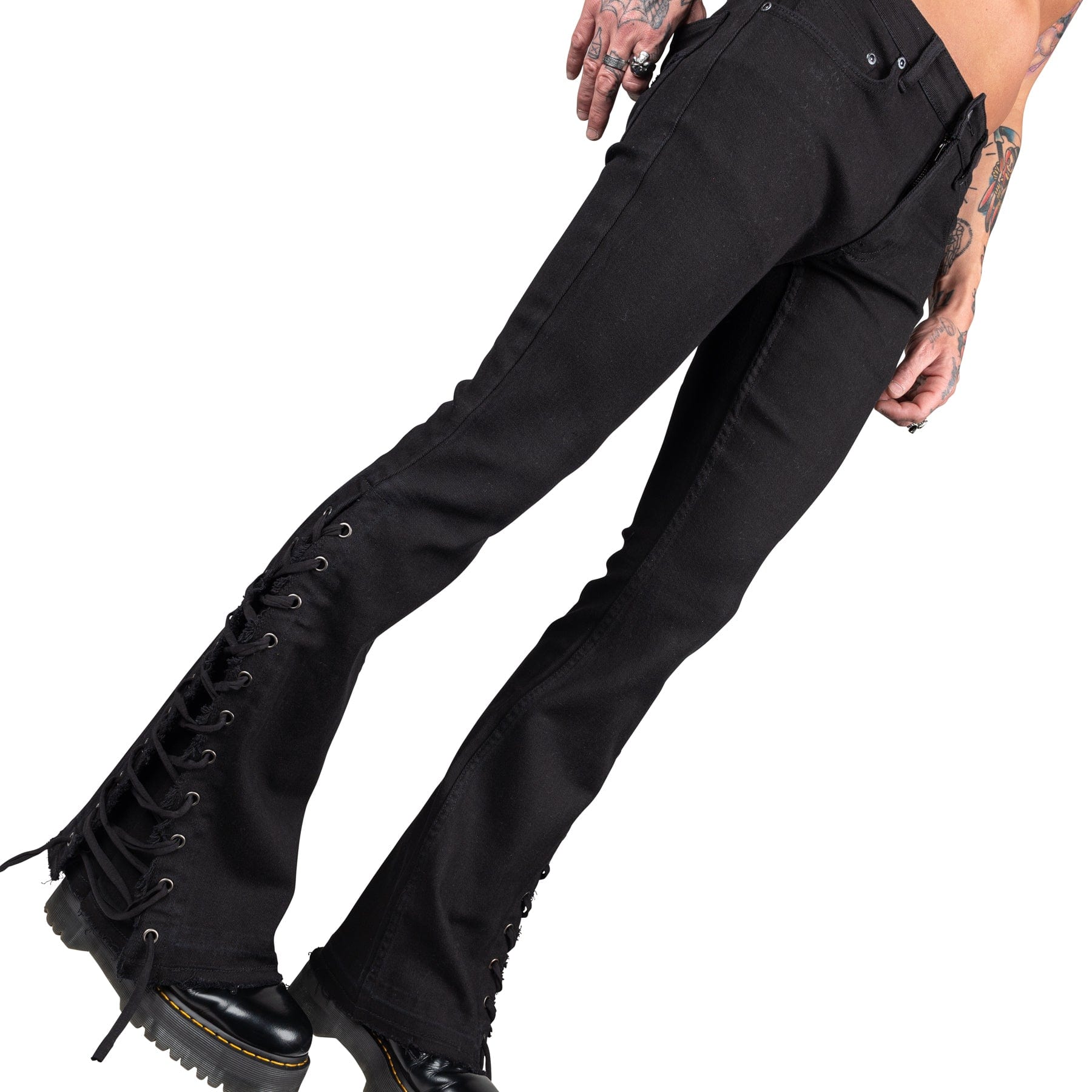 Wornstar Clothing Mens Jeans. Cutlass Blackout Denim Stage Pants - Black