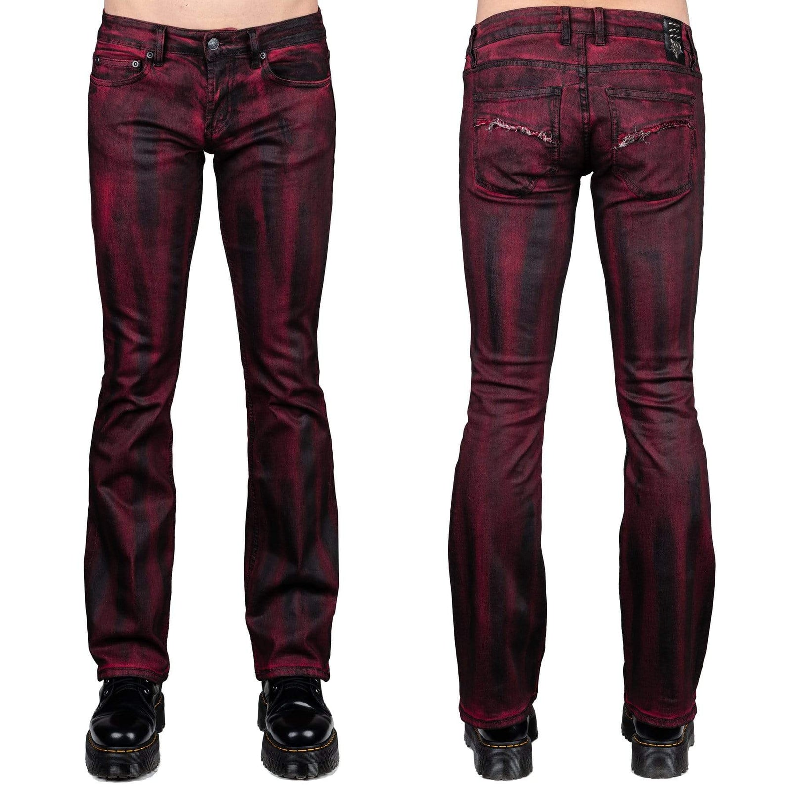 Wornstar Clothing Mens Jeans Hellraiser Coated Denim Pants - Crimson