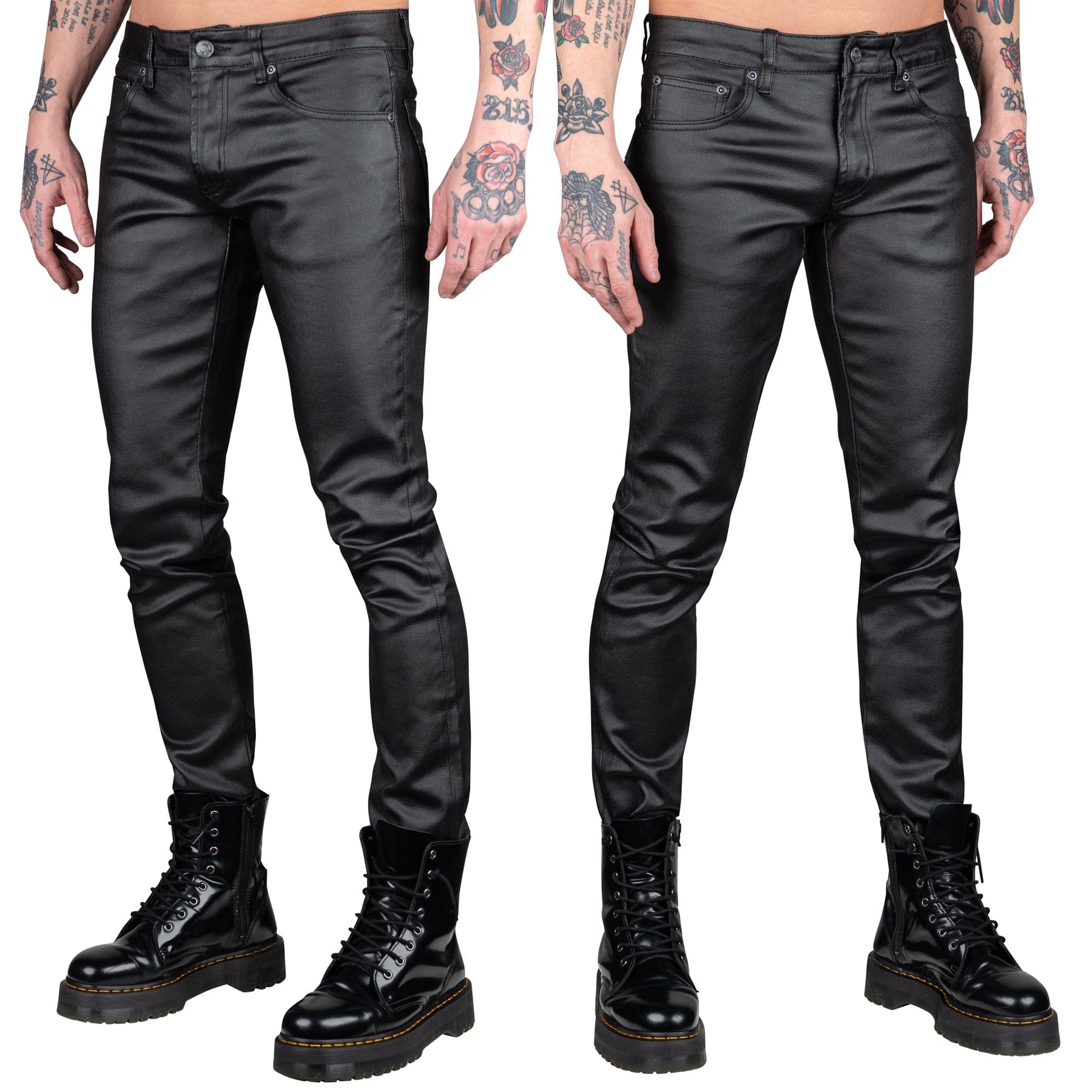 Wornstar Clothing Mens Jeans. Rampager Waxed Denim Jeans - Black