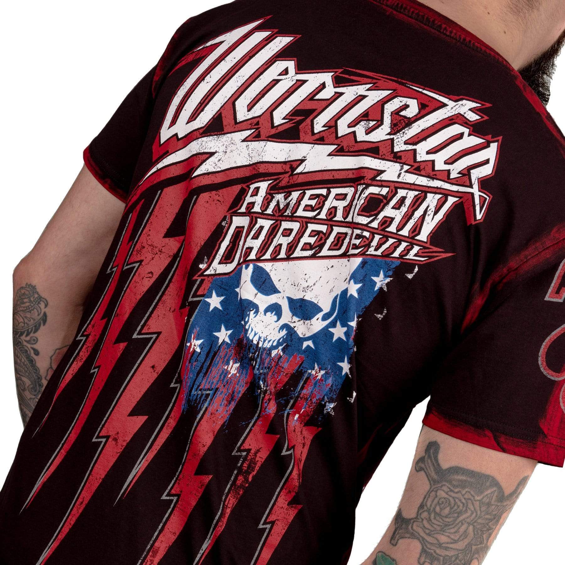 Wornstar Clothing Mens Skull T-Shirt American Daredevil Mens Tee