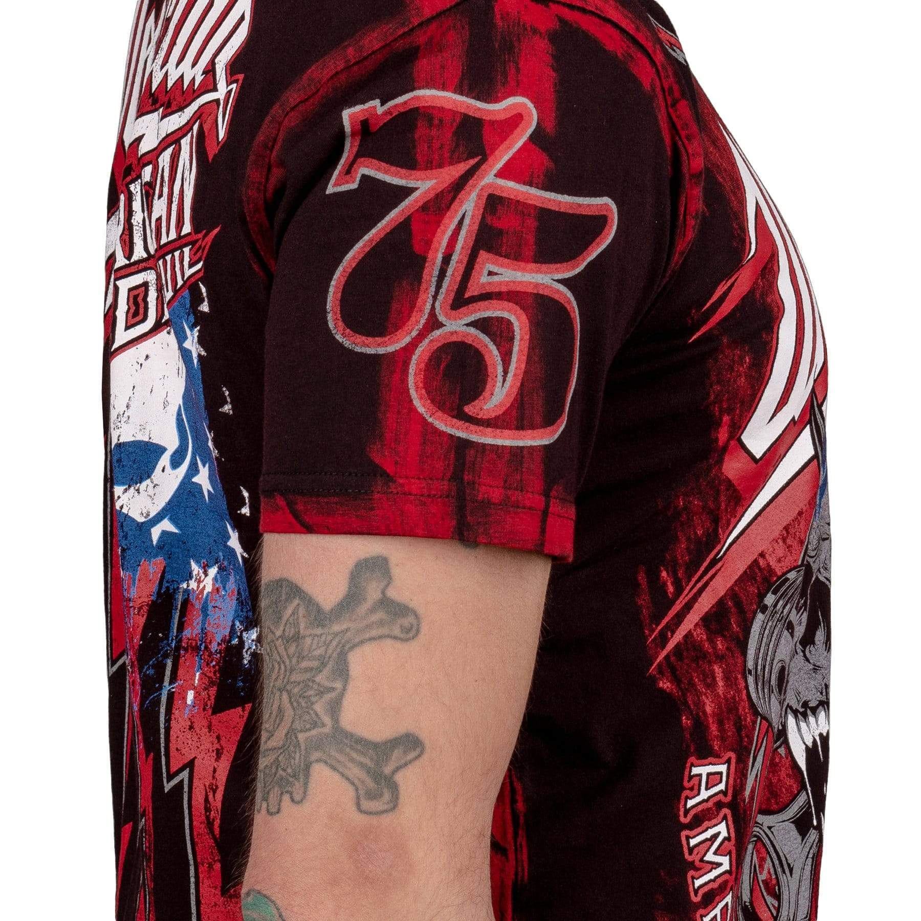 Wornstar Clothing Mens Skull T-Shirt American Daredevil Mens Tee