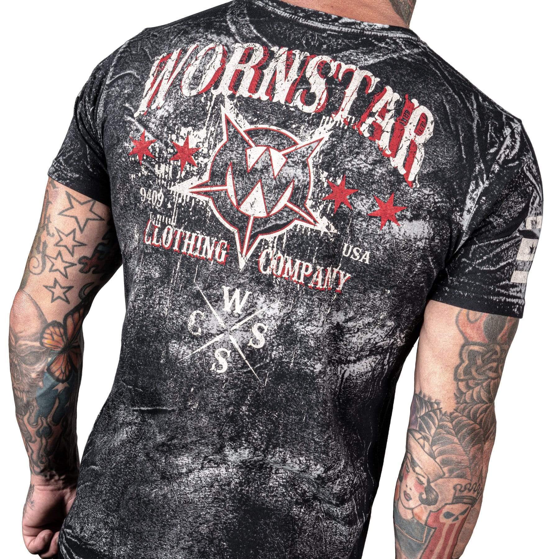 Wornstar Clothing Mens Skull T-Shirt Death Mechanic Mens Tee - Black
