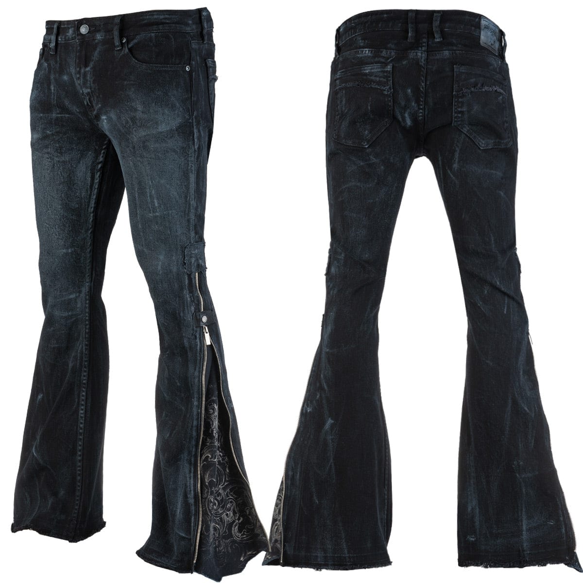 Wornstar Custom Pants - Paisley Zipper Flare