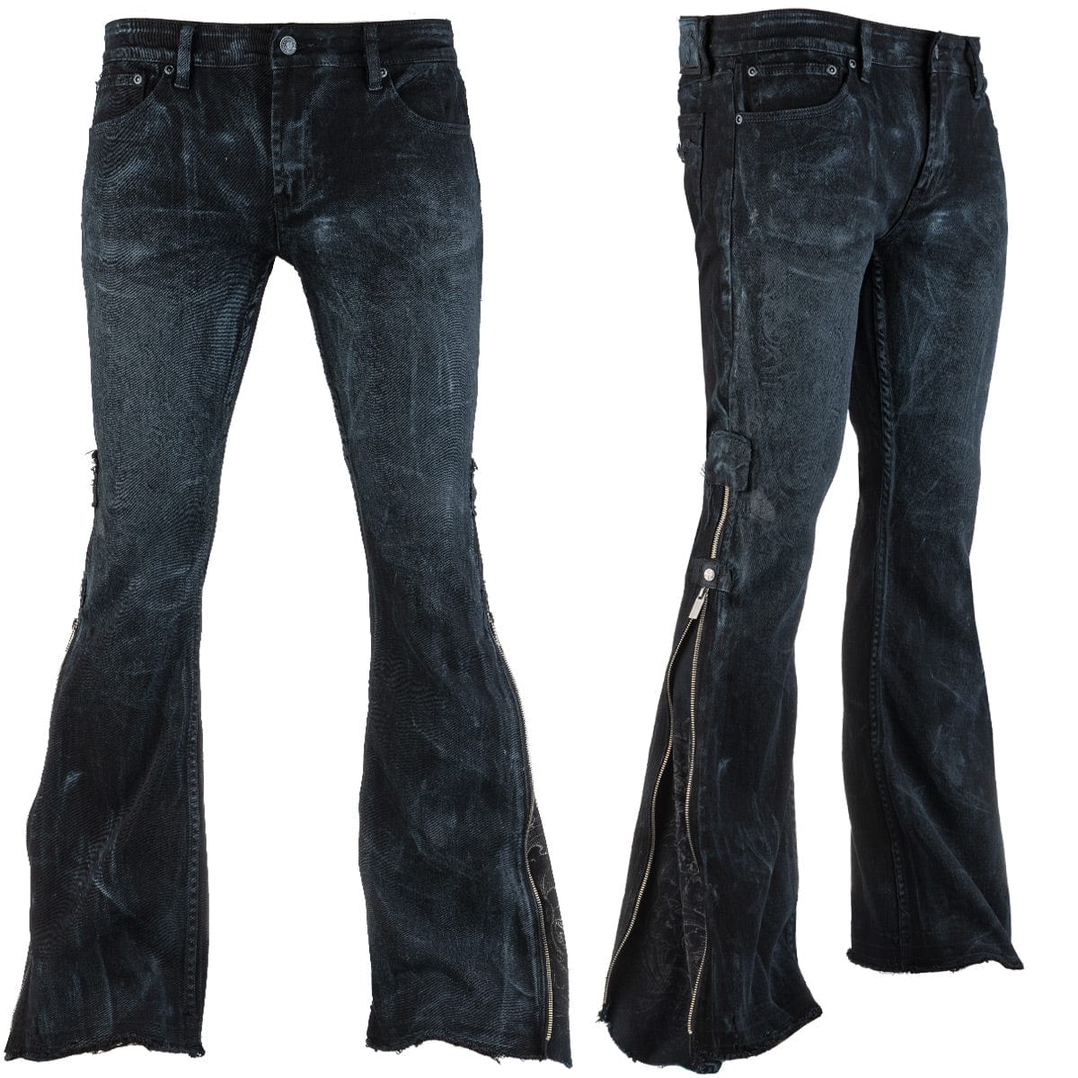 Wornstar Custom Pants - Paisley Zipper Flare