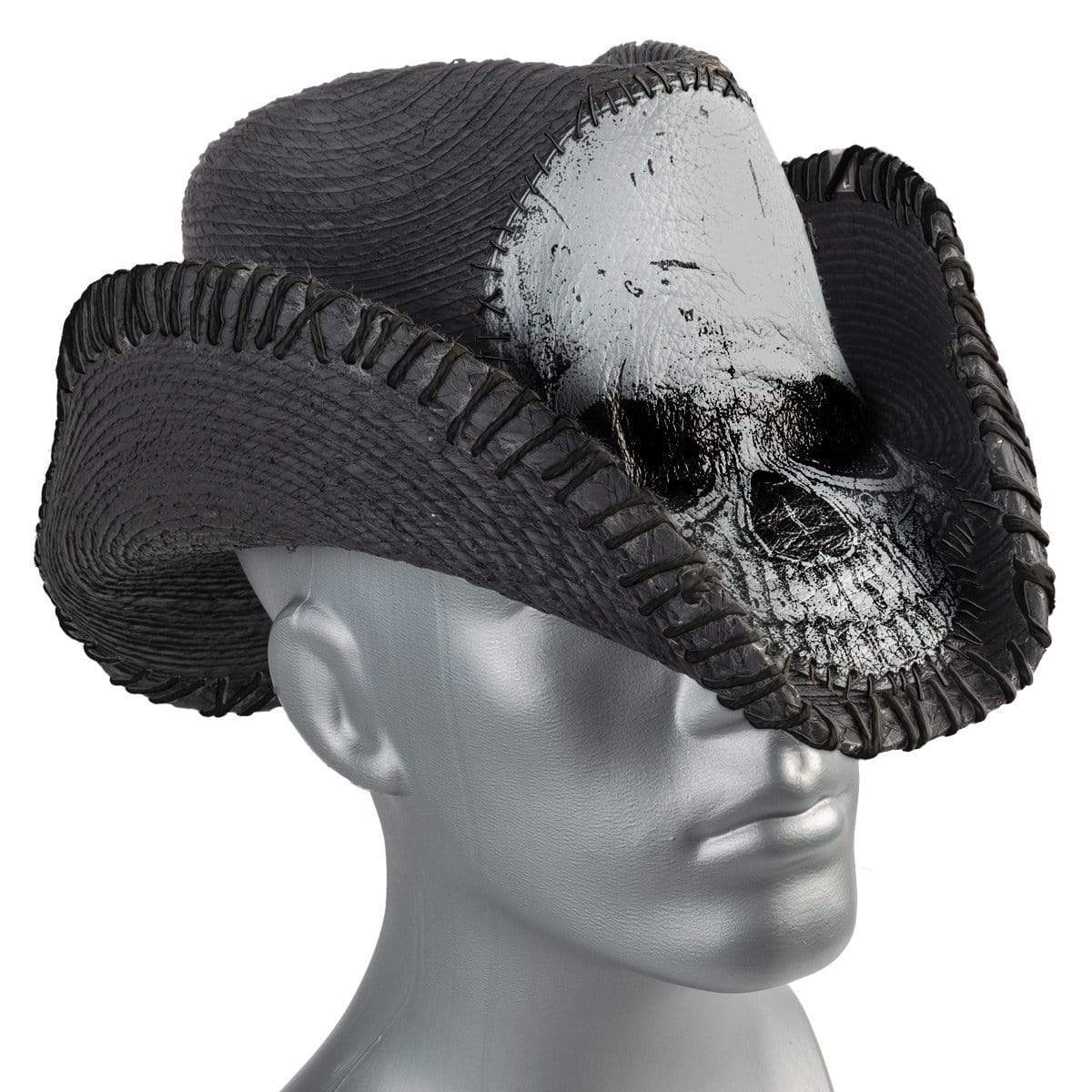 Custom Chop Shop Accessory Wornstar Custom Rocker Hat - Black Stitched Skull