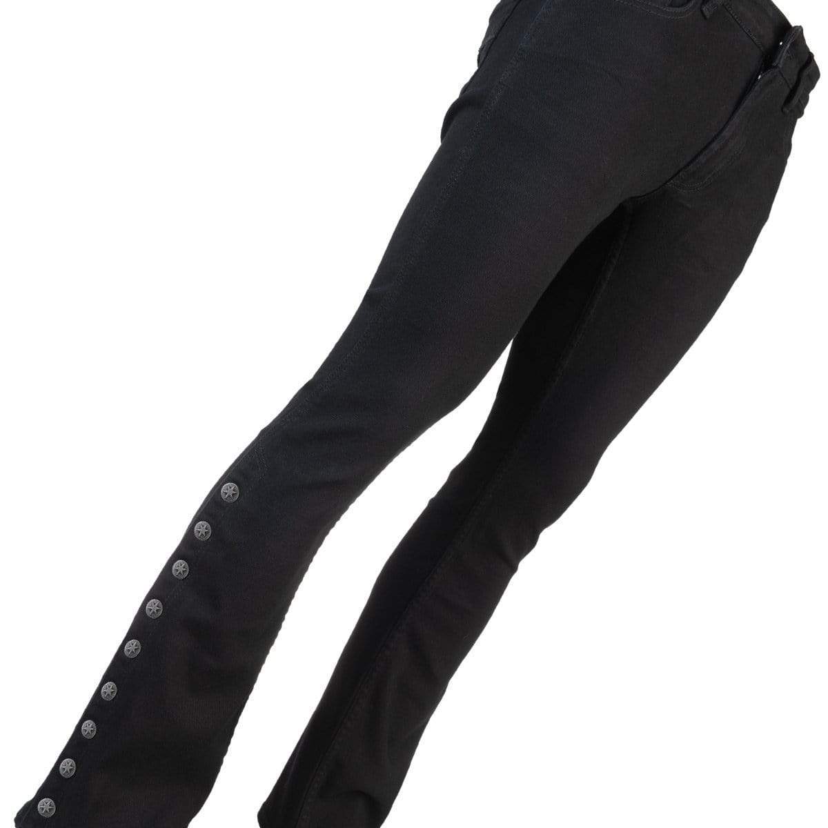 Wornstar Clothing Mens Jeans Hellraiser Denim Pants With Side Buttons - Black