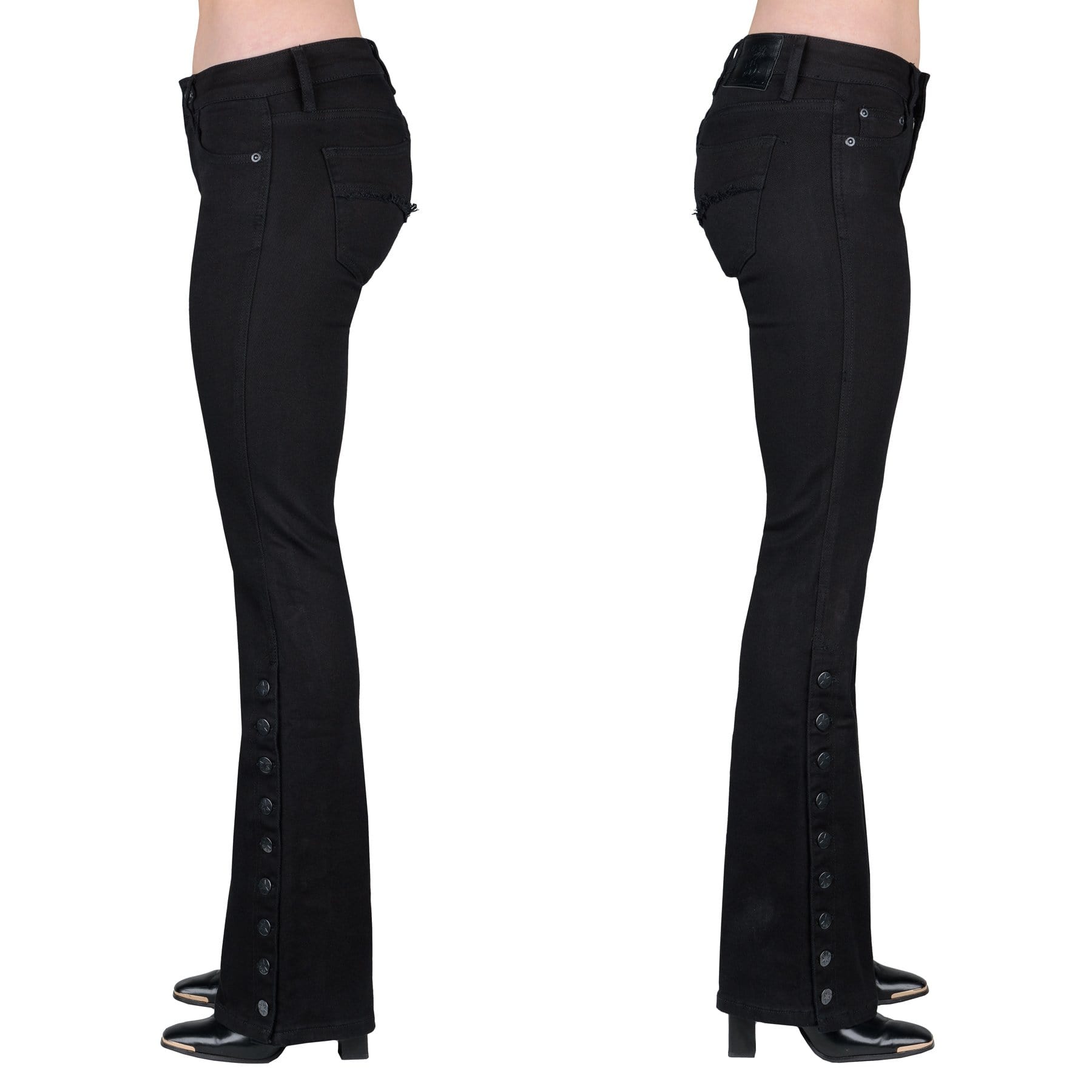 Wornstar Clothing Pants Hellraiser Side Button Unisex Jeans - Black