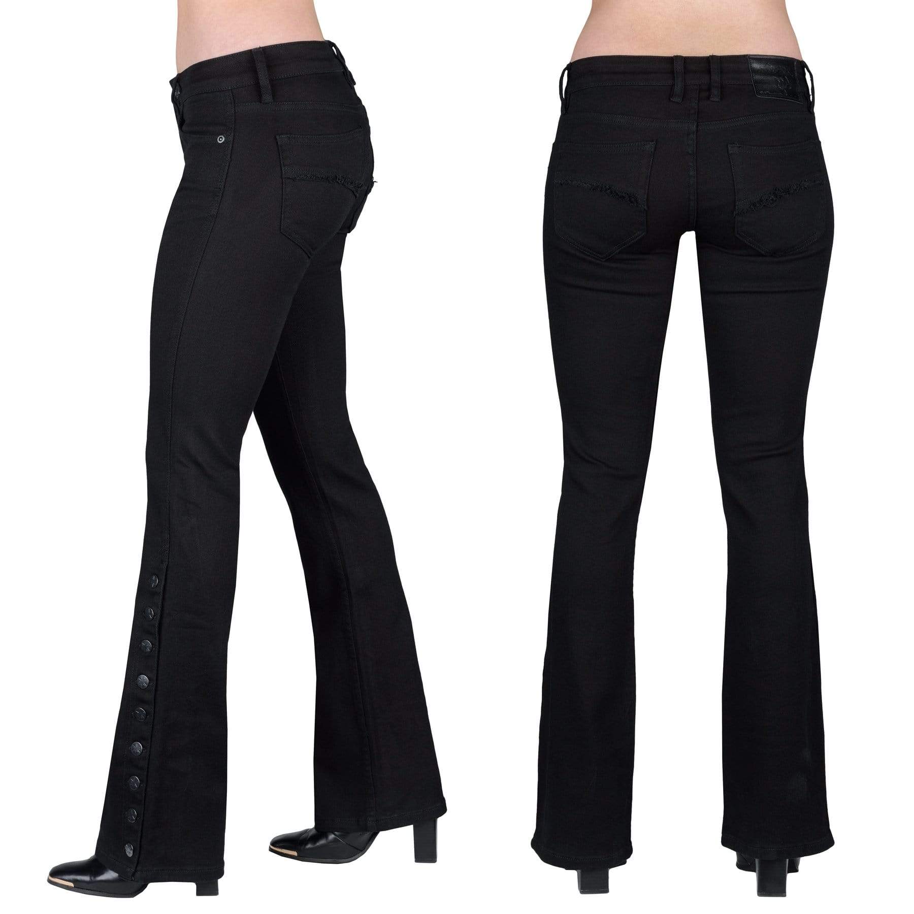 Wornstar Clothing Pants Hellraiser Side Button Unisex Jeans - Black