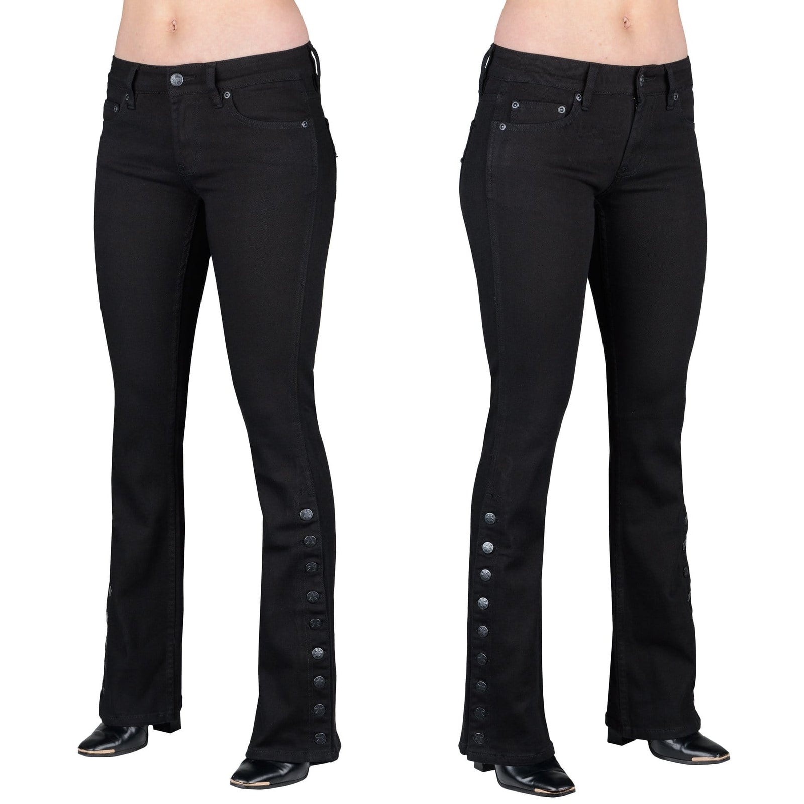 Wornstar Clothing Pants Hellraiser Side Button Unisex Jeans - Black