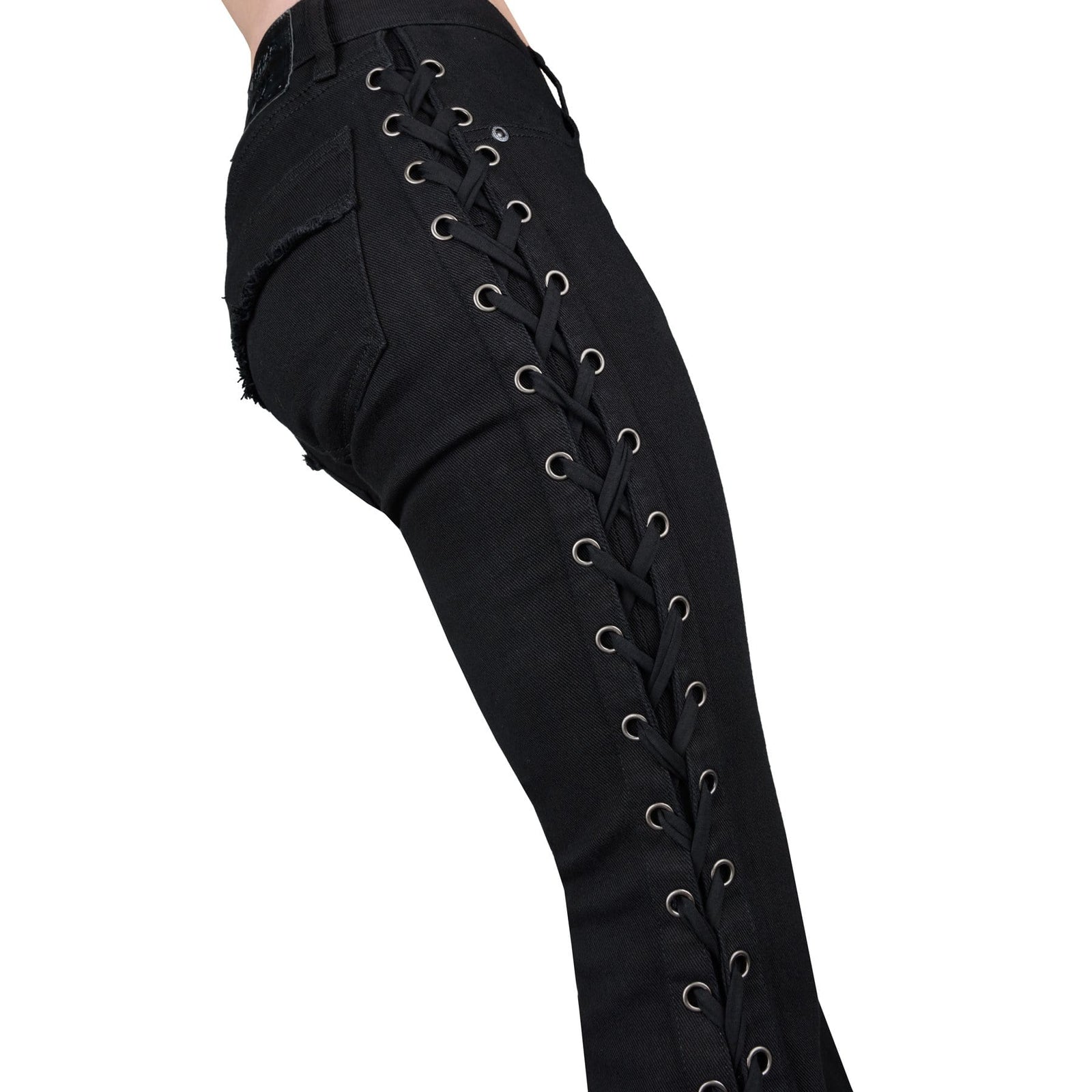 Wornstar Clothing Pants Hellraiser Side Laced Unisex Jeans - Black