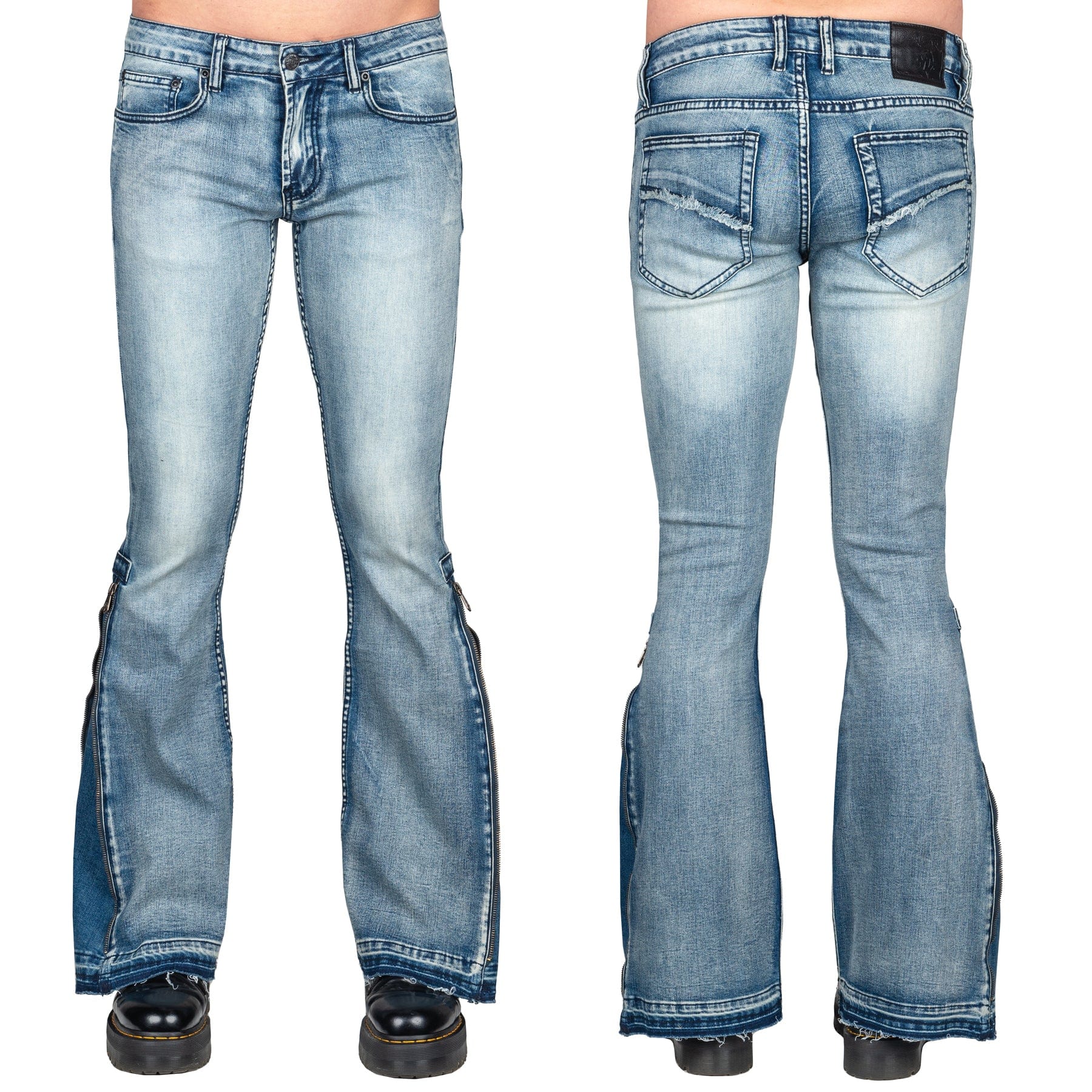 Wornstar Clothing Pants Hellraiser Side Zipper Mens Jeans - Classic Blue