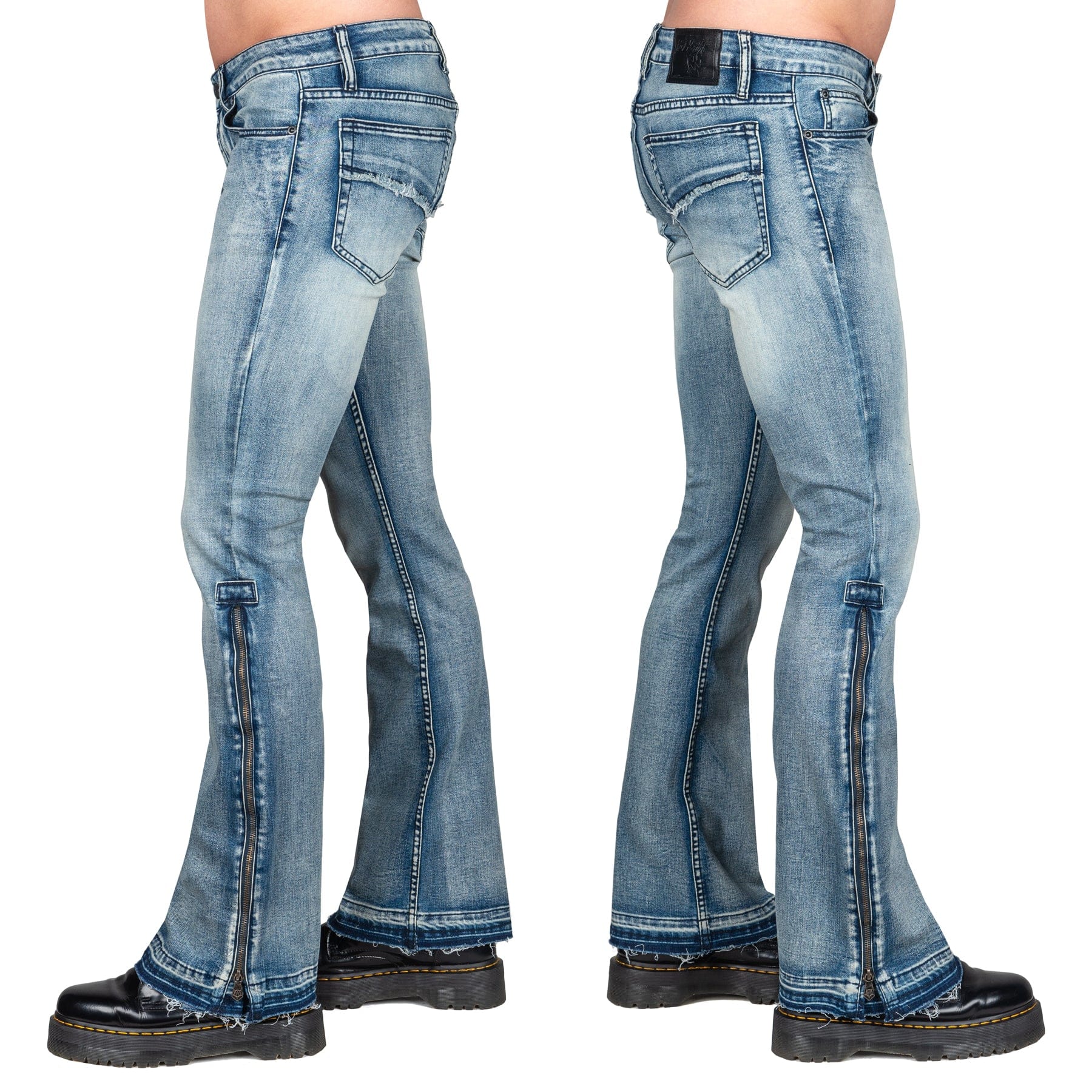 Wornstar Clothing Pants Hellraiser Side Zipper Mens Jeans - Classic Blue