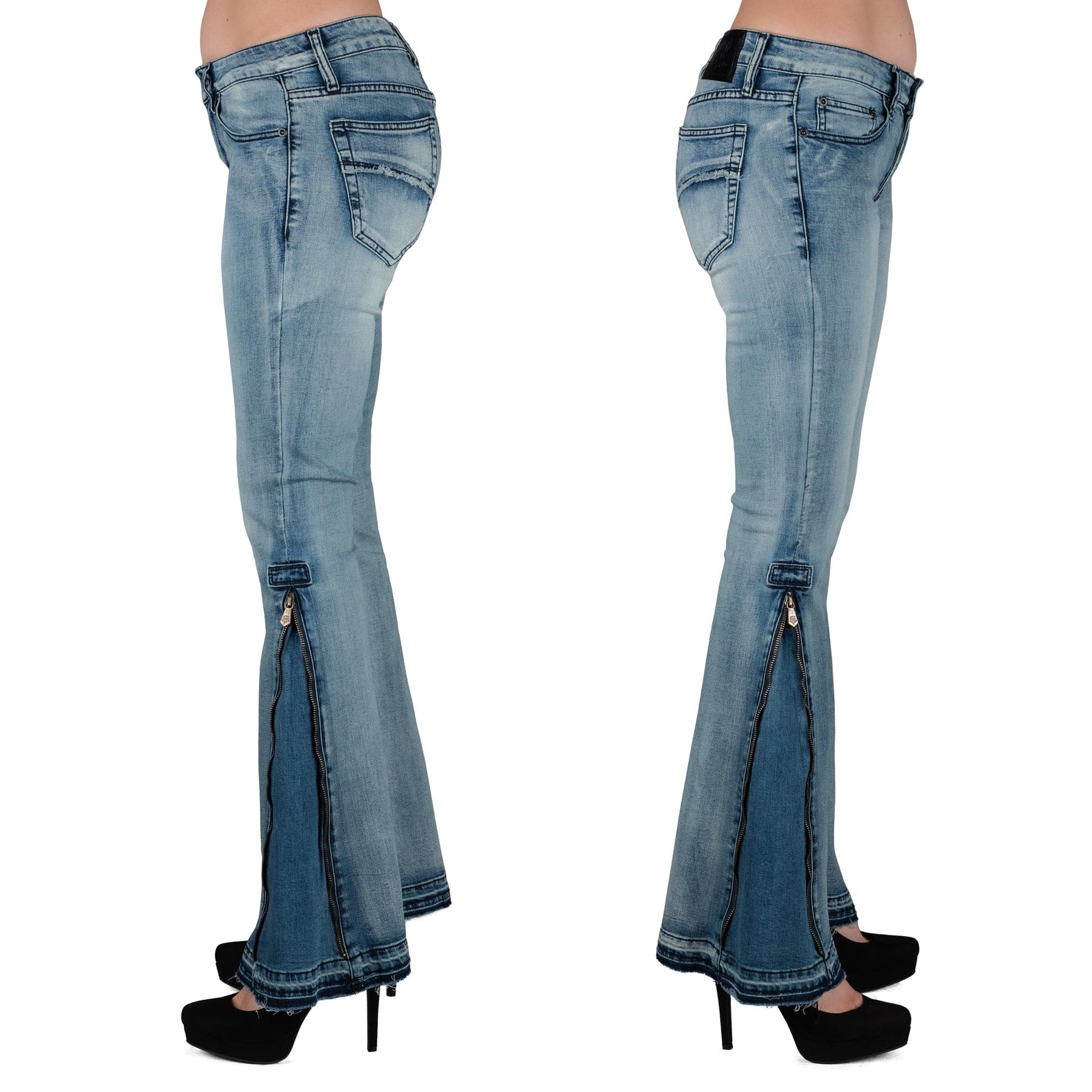 Wornstar Clothing Pants Hellraiser Side Zipper Unisex Jeans - Classic Blue