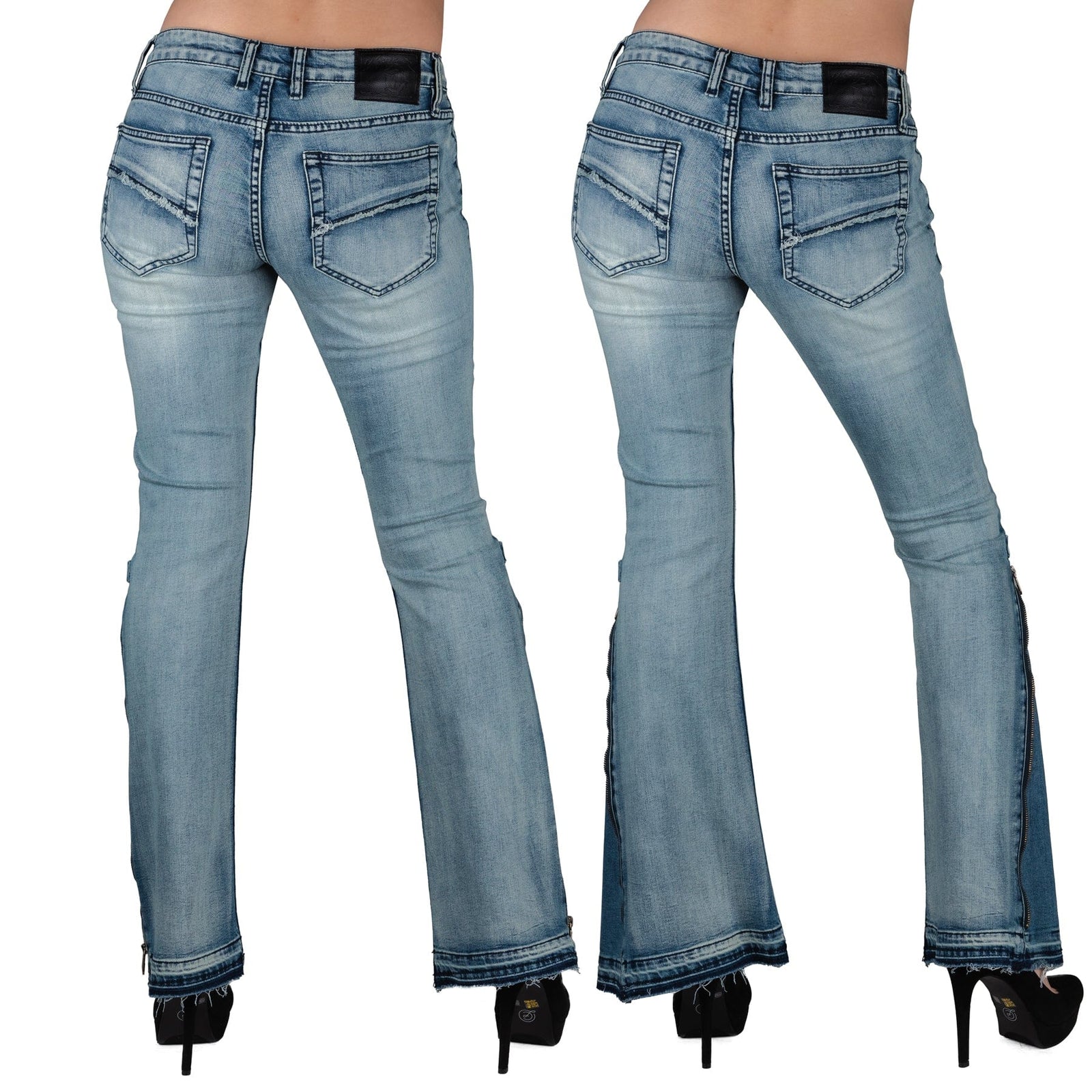 Wornstar Clothing Pants Hellraiser Side Zipper Unisex Jeans - Classic Blue